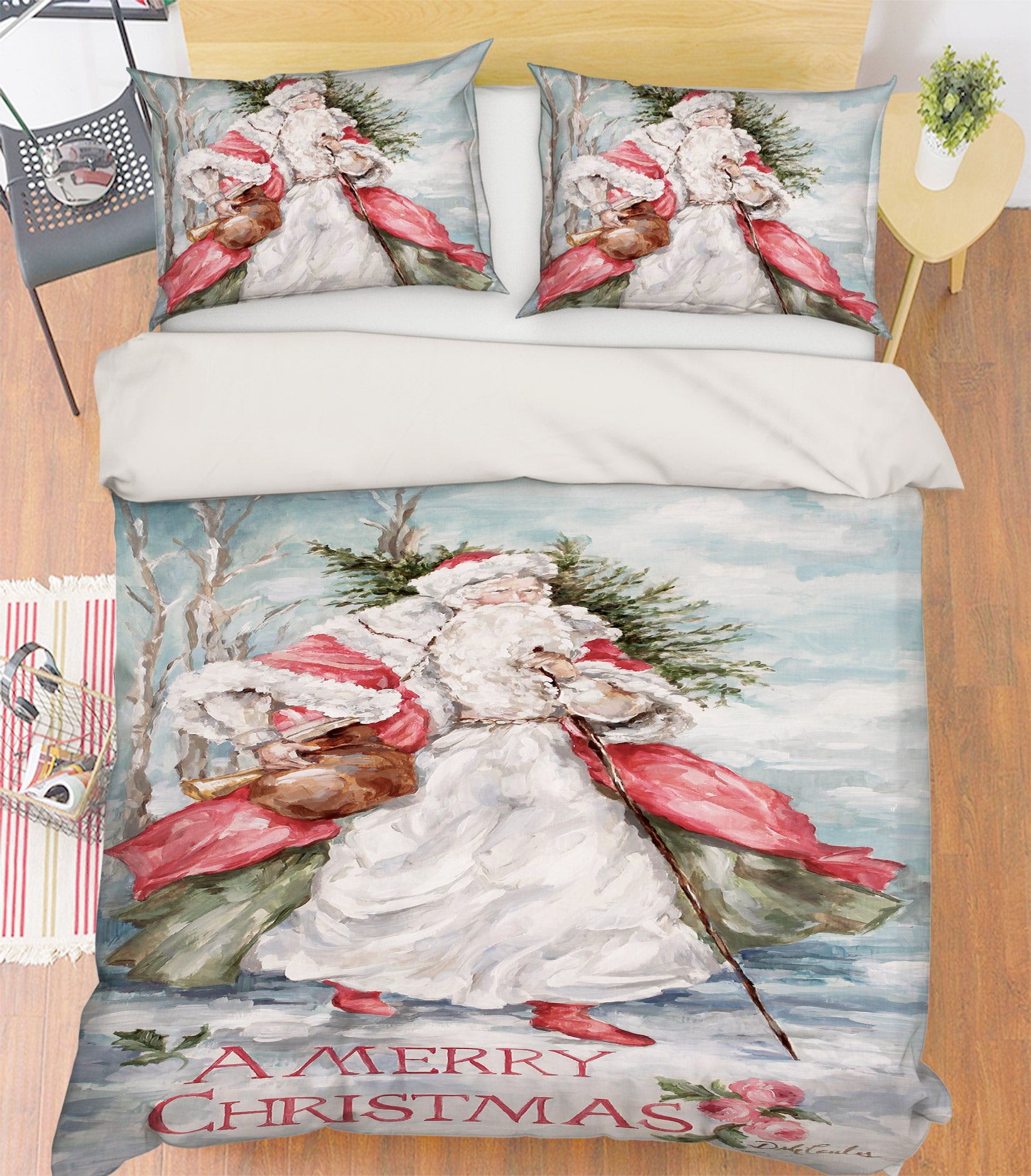 3D Santa Claus 2067 Debi Coules Bedding Bed Pillowcases Quilt