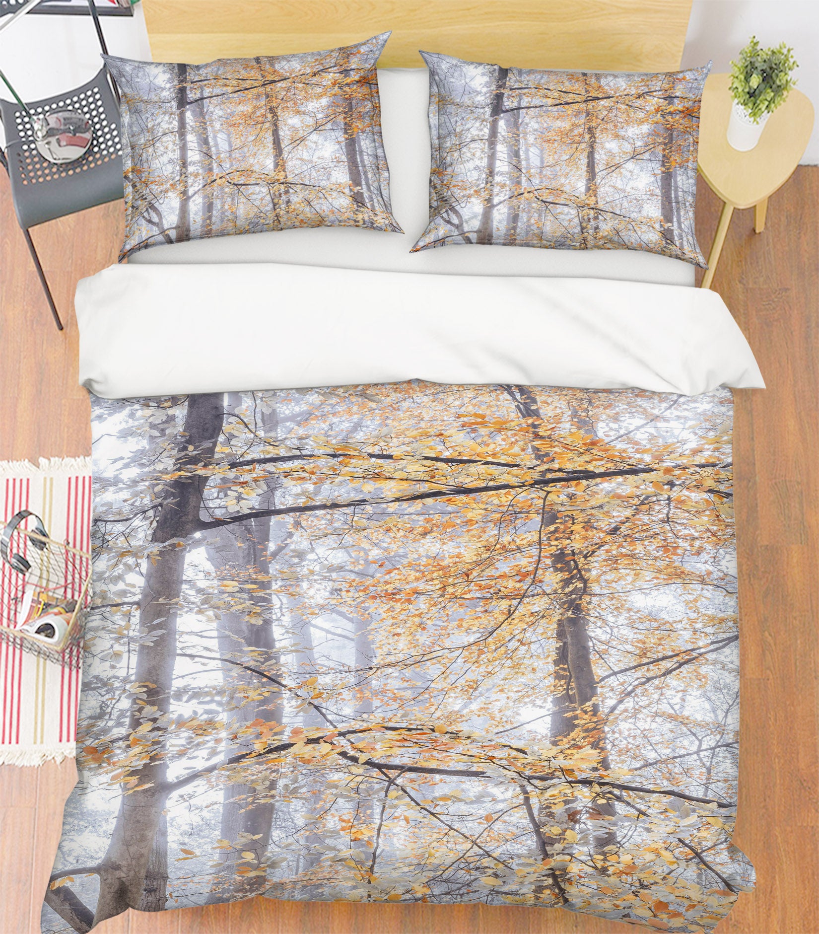 3D Yellow Leaves 7154 Assaf Frank Bedding Bed Pillowcases Quilt Cover Duvet Cover