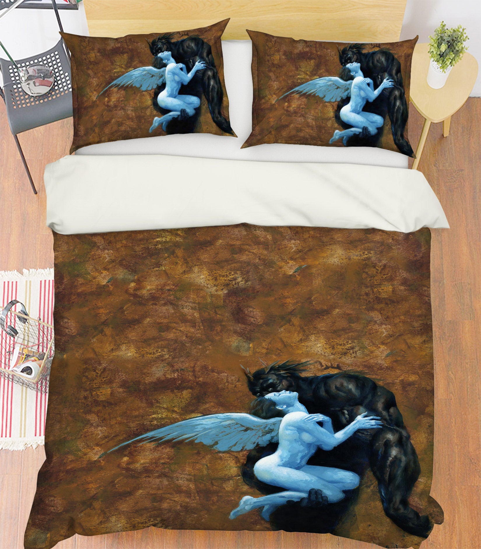 3D Wing Girl Monster 6201 Ciruelo Bedding Bed Pillowcases Quilt