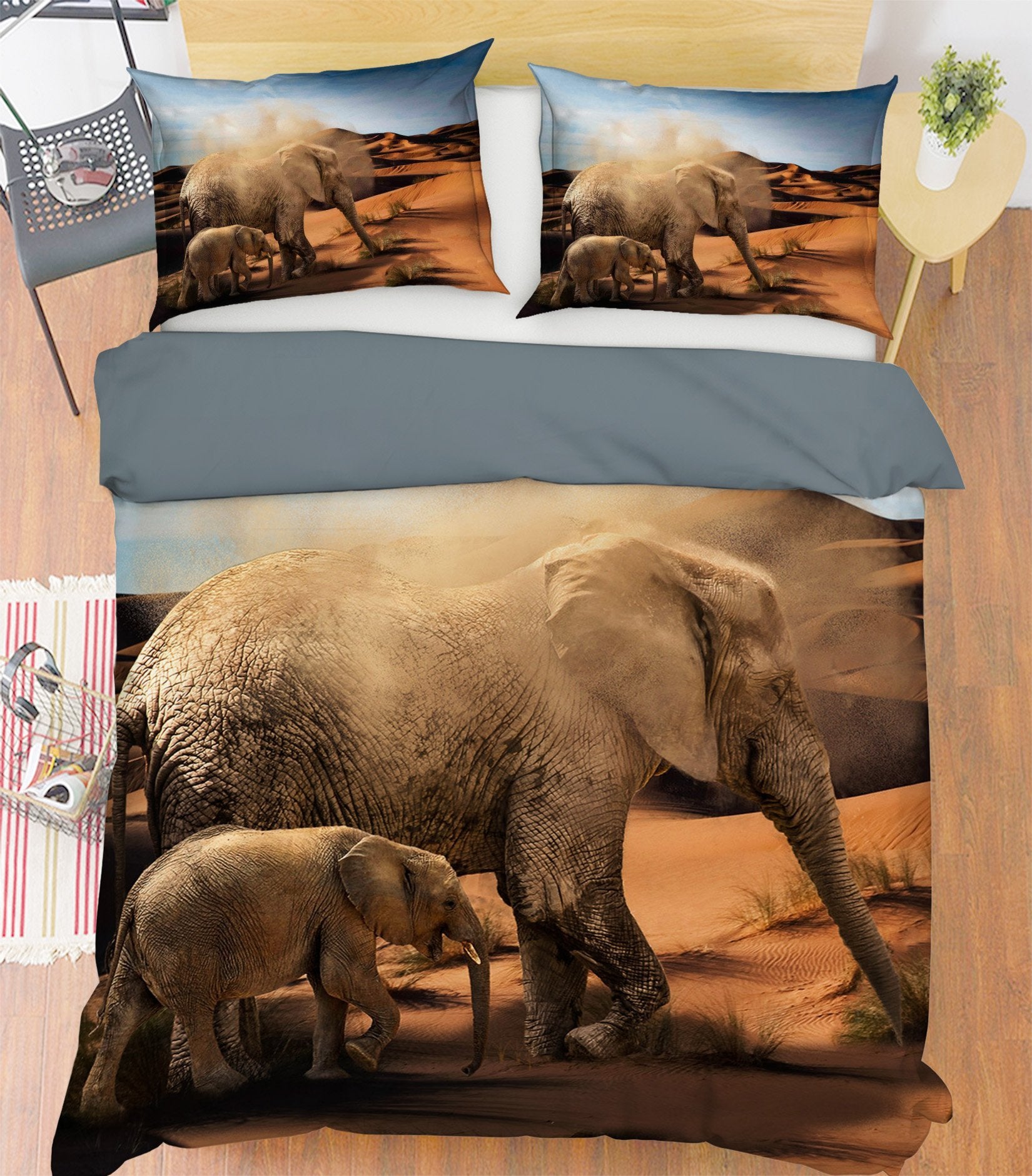 3D Elephant Group 1937 Bed Pillowcases Quilt Quiet Covers AJ Creativity Home 