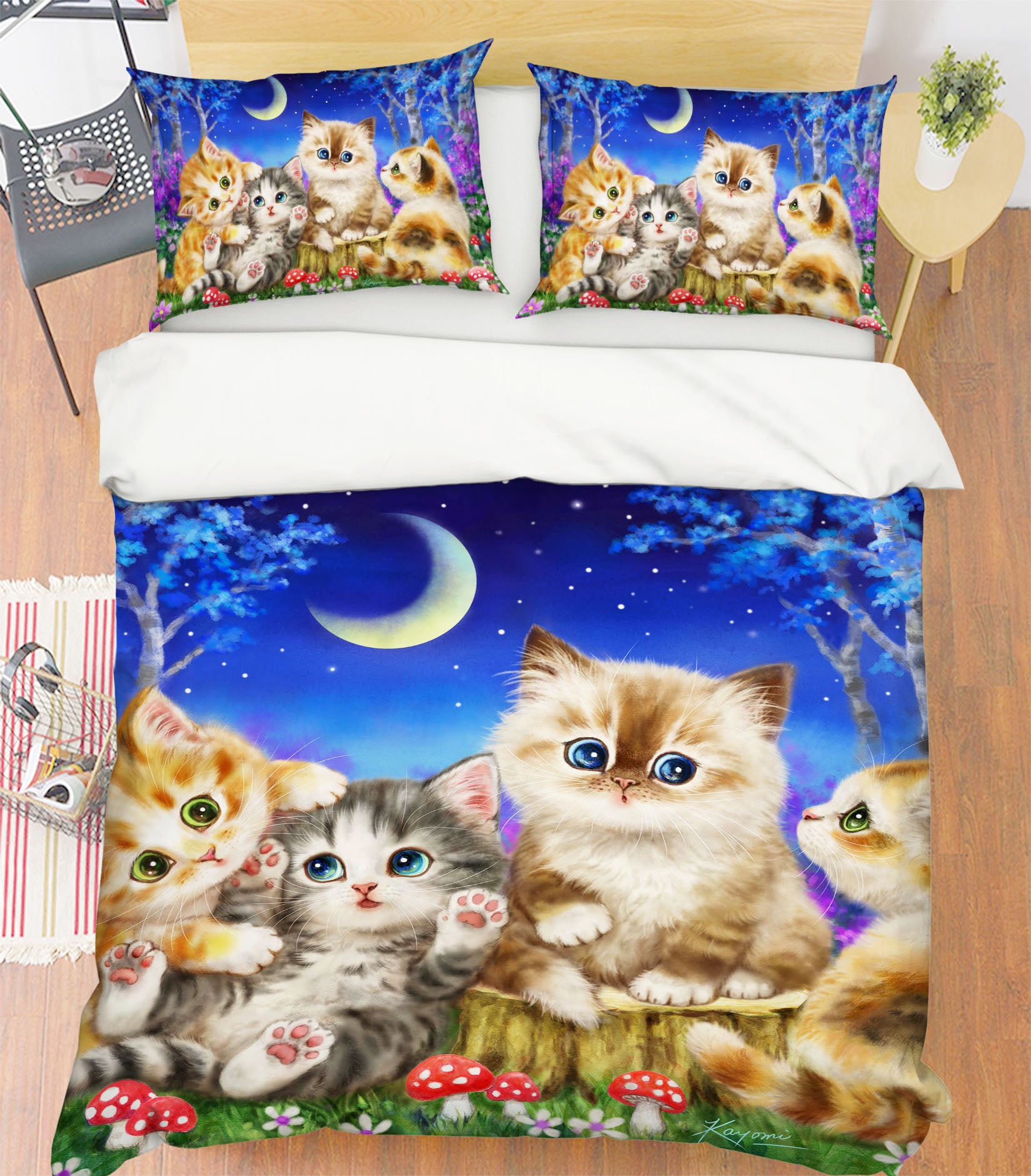 3D Cartoon Cat 5941 Kayomi Harai Bedding Bed Pillowcases Quilt Cover Duvet Cover
