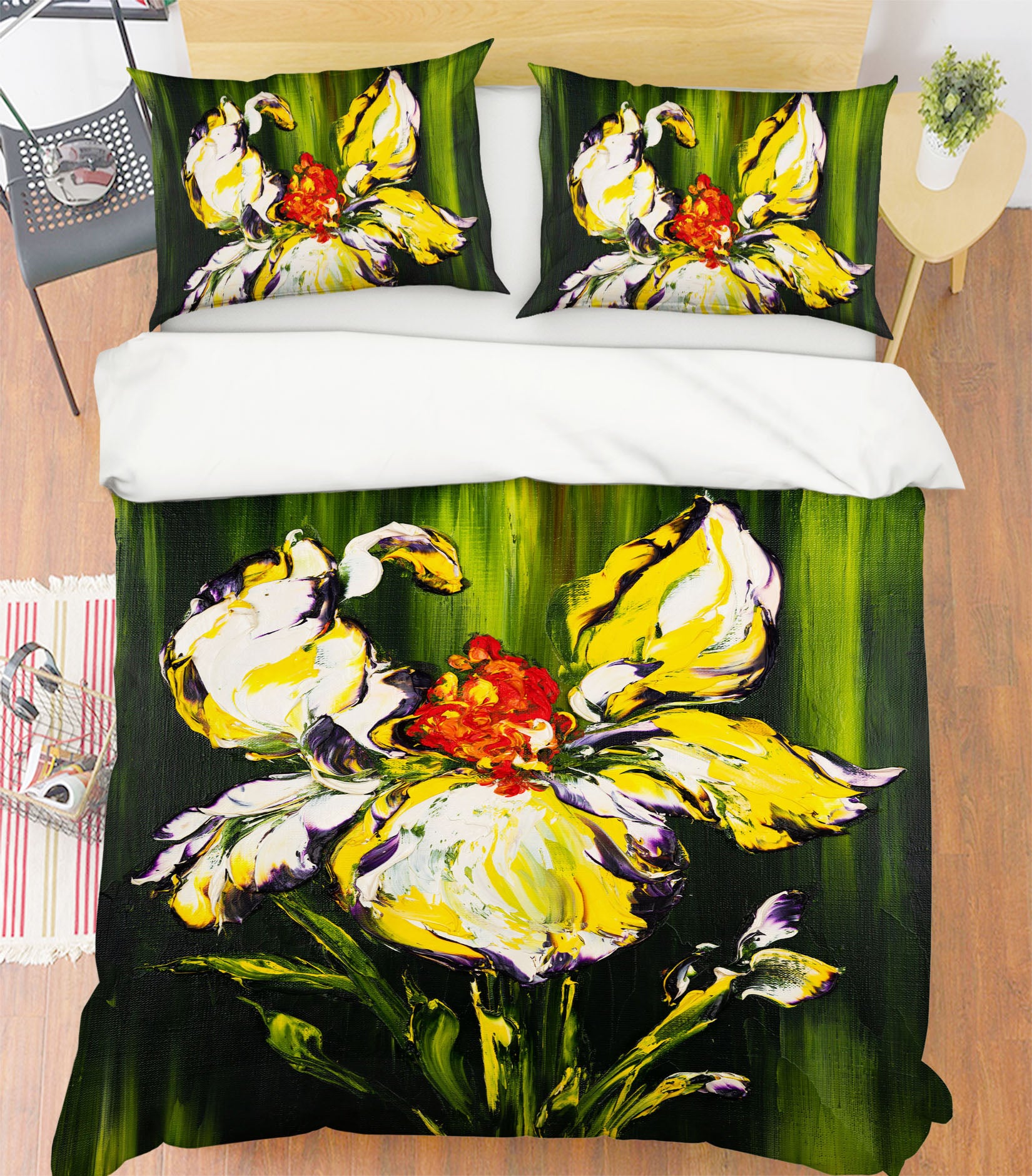 3D Yellow Flower 607 Skromova Marina Bedding Bed Pillowcases Quilt