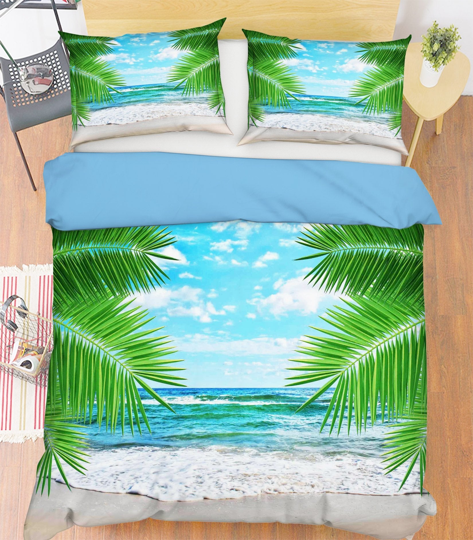 3D Coconut Beach 086 Bed Pillowcases Quilt Wallpaper AJ Wallpaper 