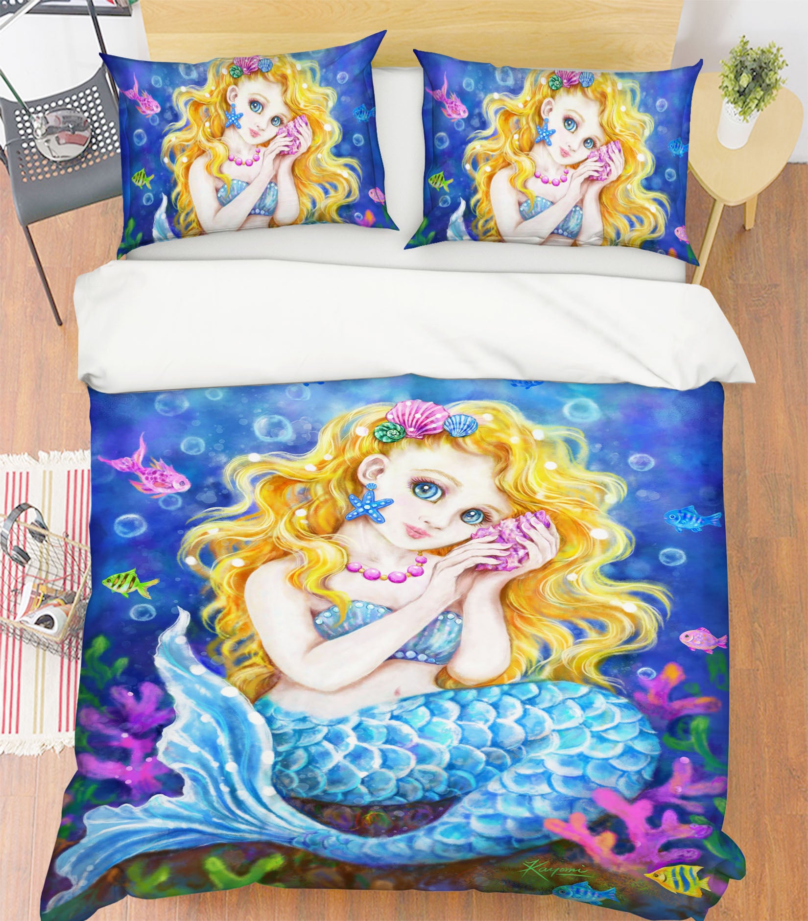 3D Mermaid Bubble 5934 Kayomi Harai Bedding Bed Pillowcases Quilt Cover Duvet Cover
