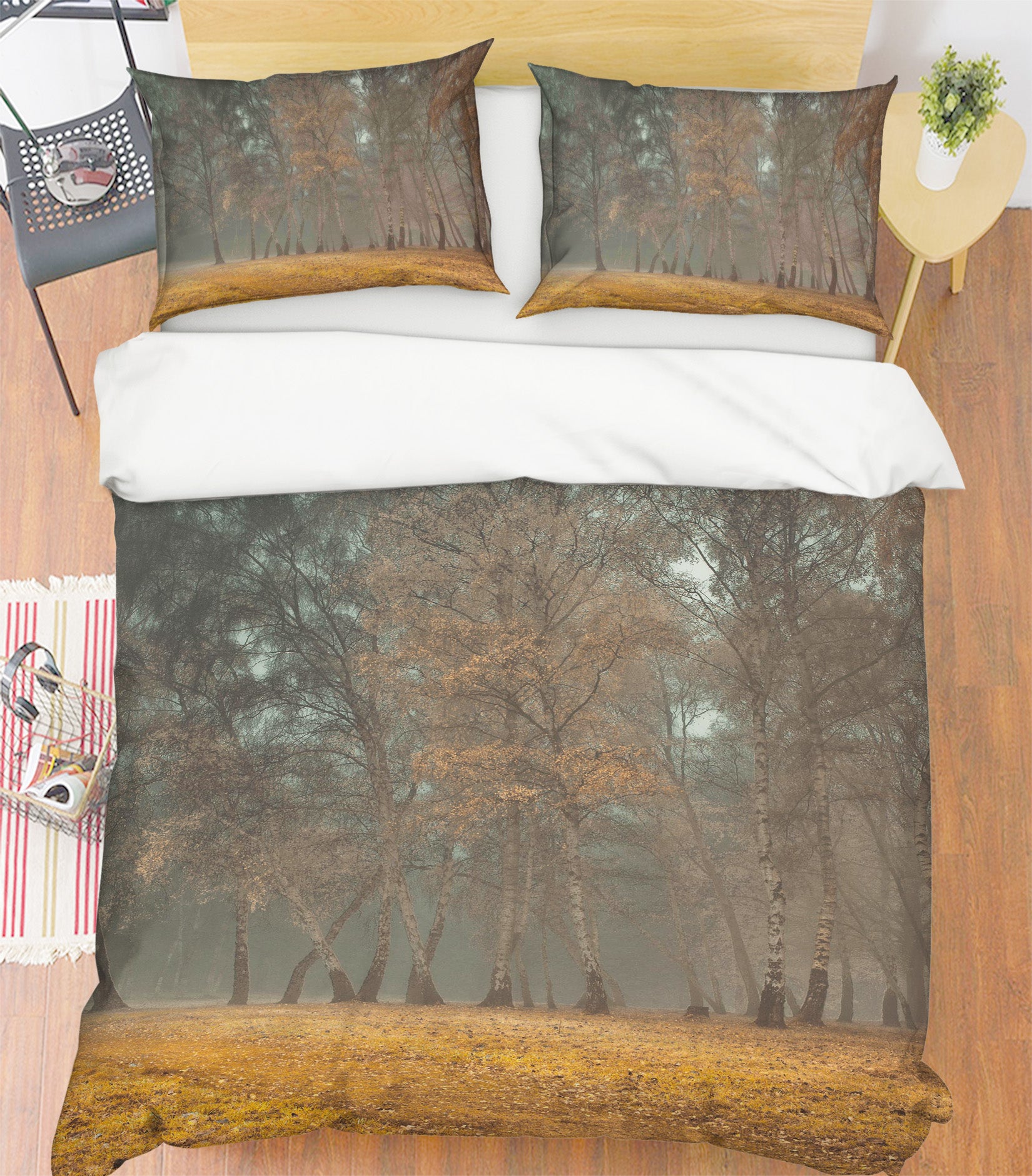 3D Trees Misty 8595 Assaf Frank Bedding Bed Pillowcases Quilt