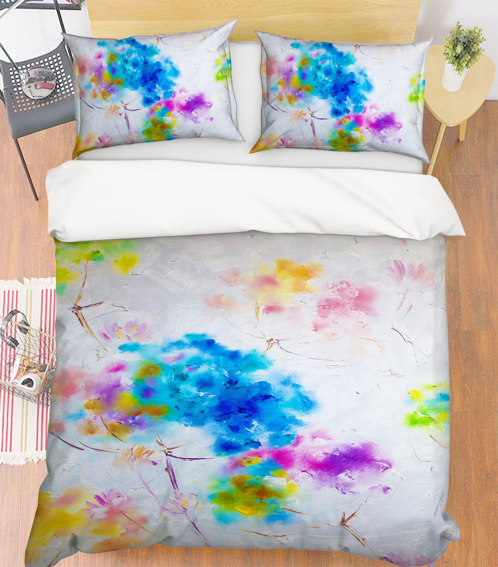 3D Watercolor Flowers 600 Skromova Marina Bedding Bed Pillowcases Quilt