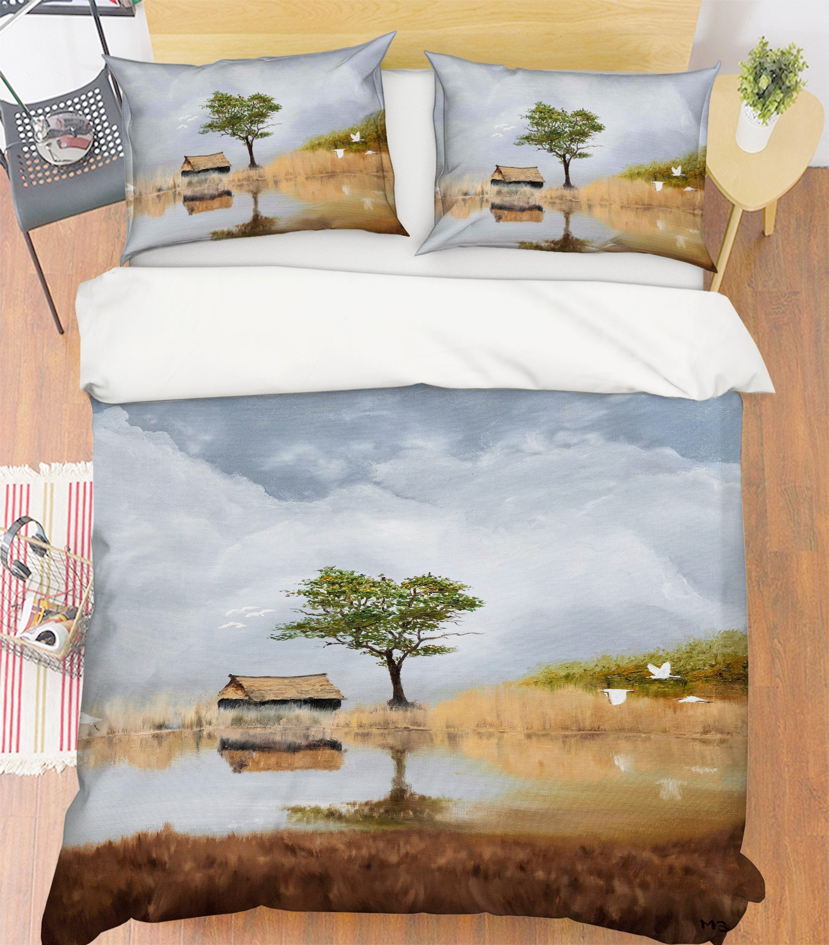 3D Grass Tree Cabin 1772 Marina Zotova Bedding Bed Pillowcases Quilt