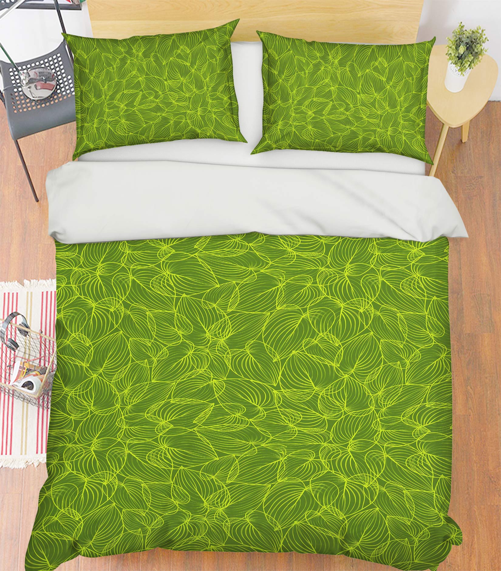 3D Green Leaf Pattern 10989 Kashmira Jayaprakash Bedding Bed Pillowcases Quilt