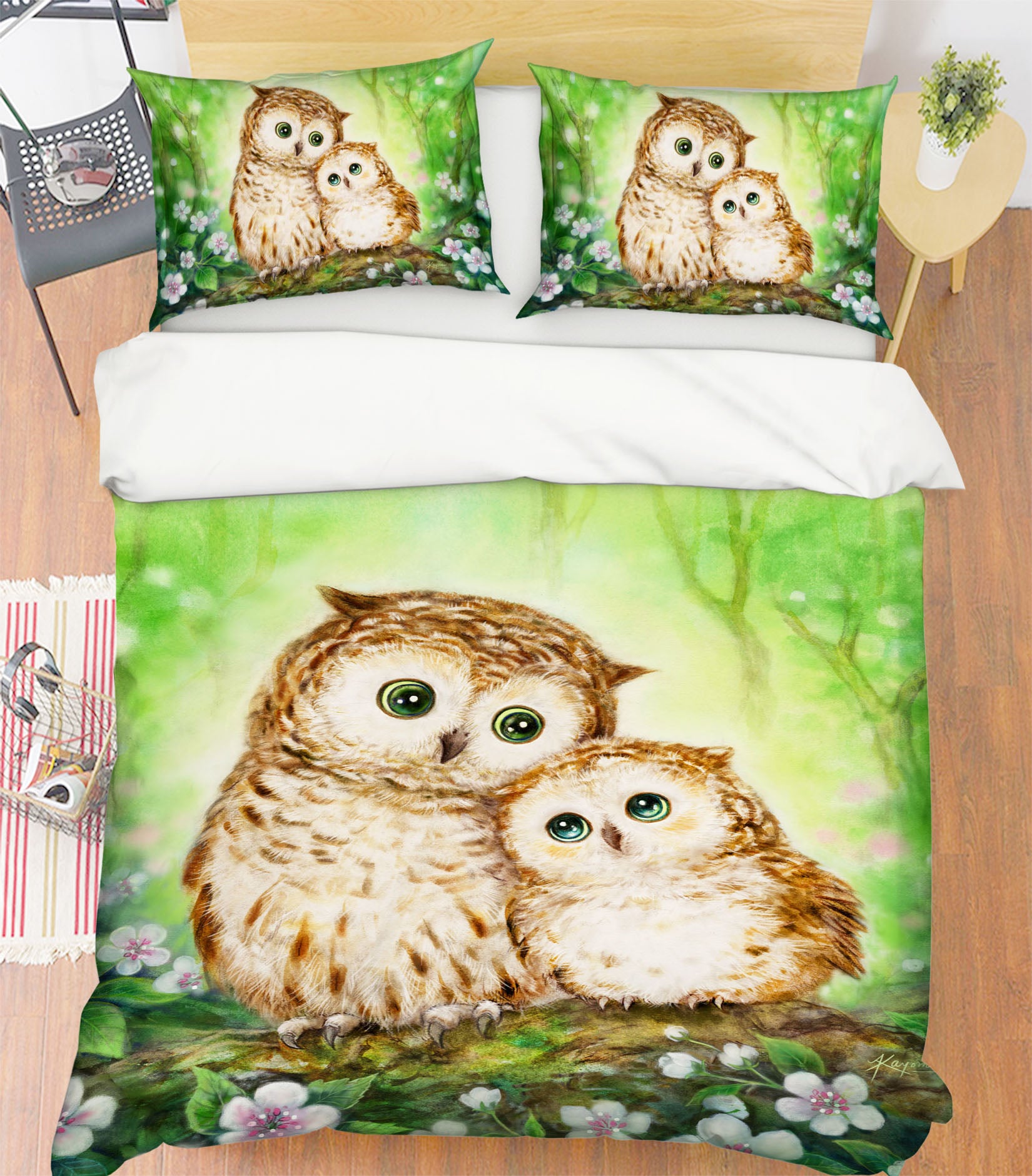 3D Baby Owl 5948 Kayomi Harai Bedding Bed Pillowcases Quilt Cover Duvet Cover