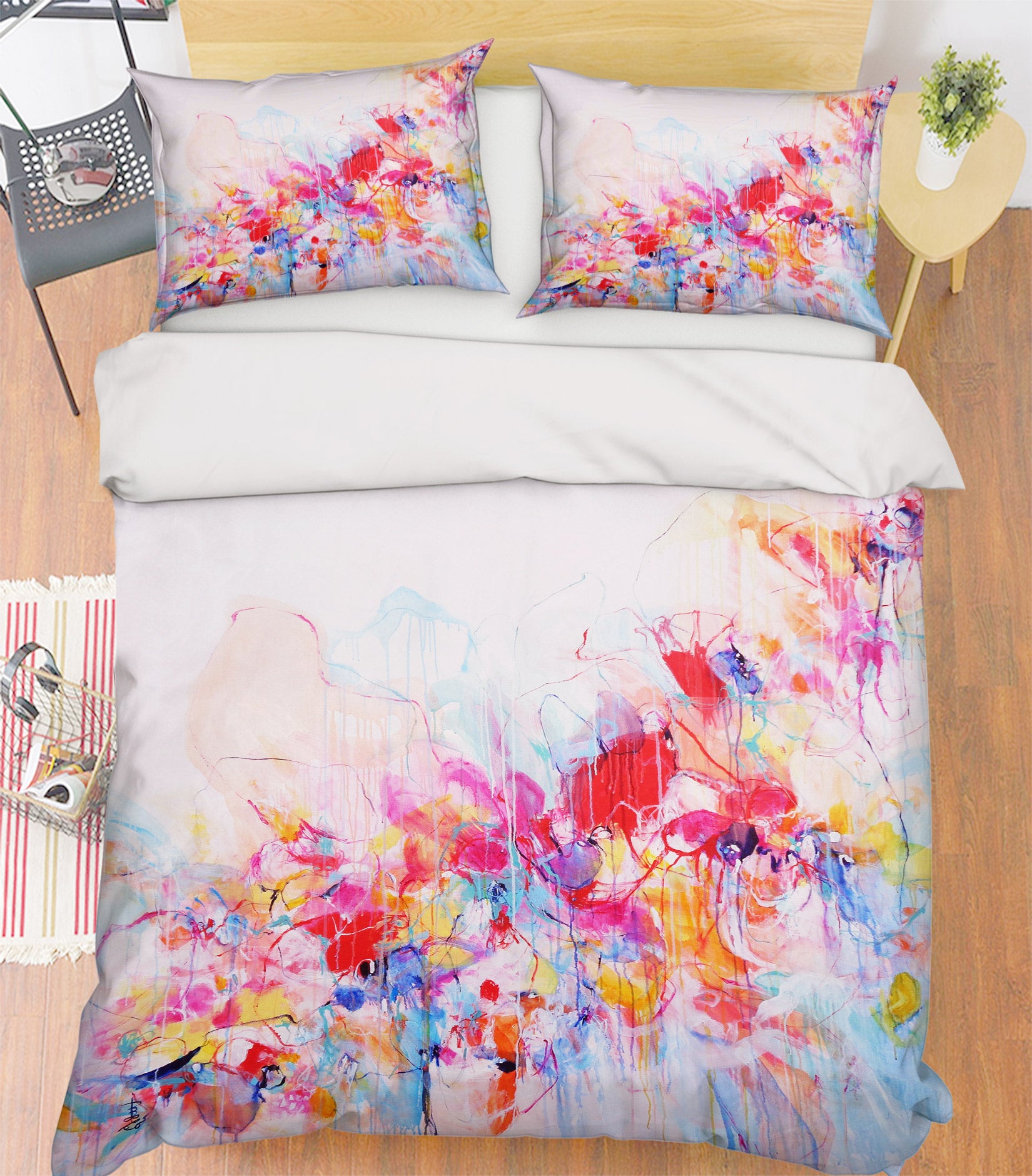 3D Pink Blue Paint 1115 Misako Chida Bedding Bed Pillowcases Quilt