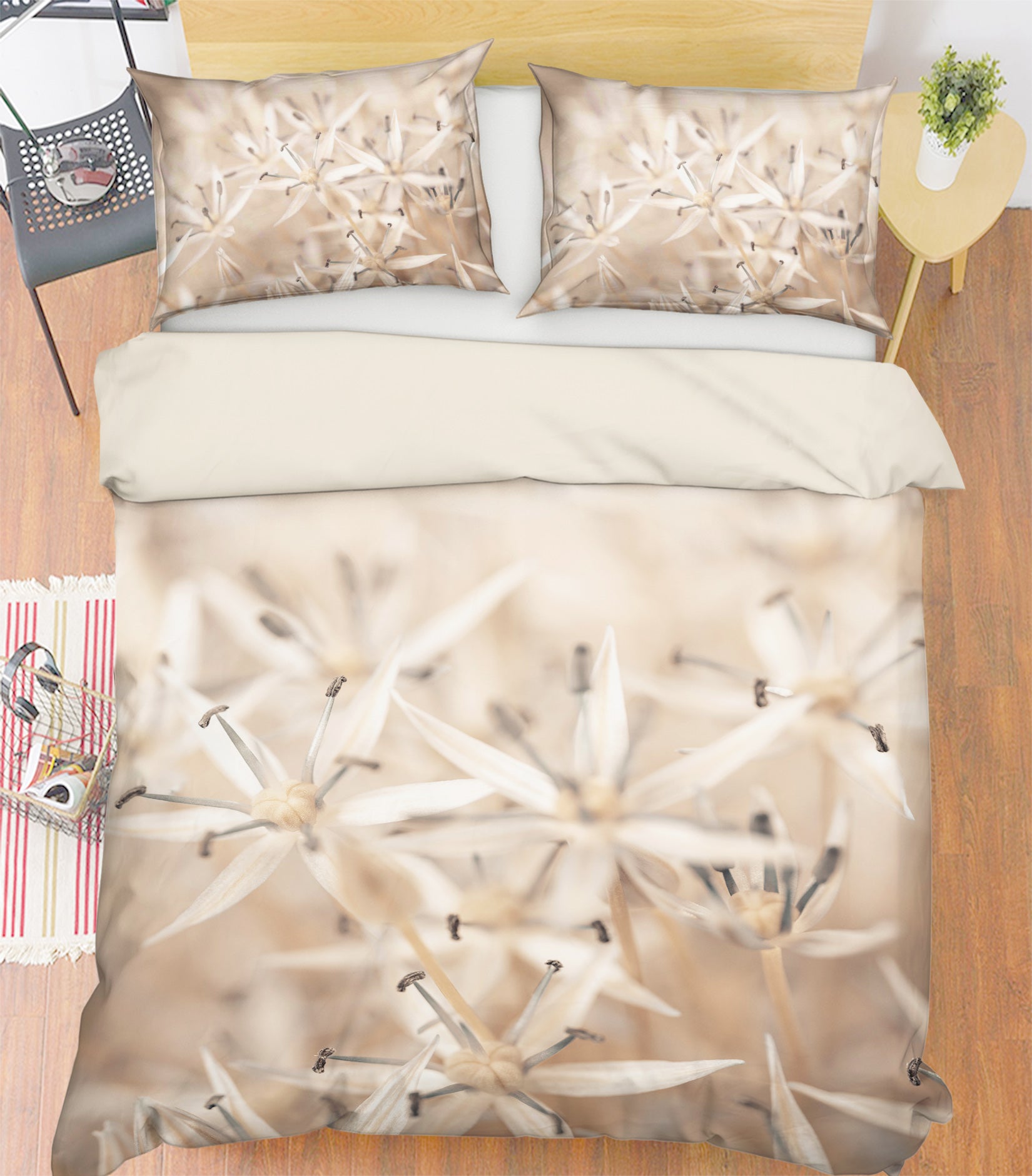 3D Gray Wildflowers 6966 Assaf Frank Bedding Bed Pillowcases Quilt Cover Duvet Cover