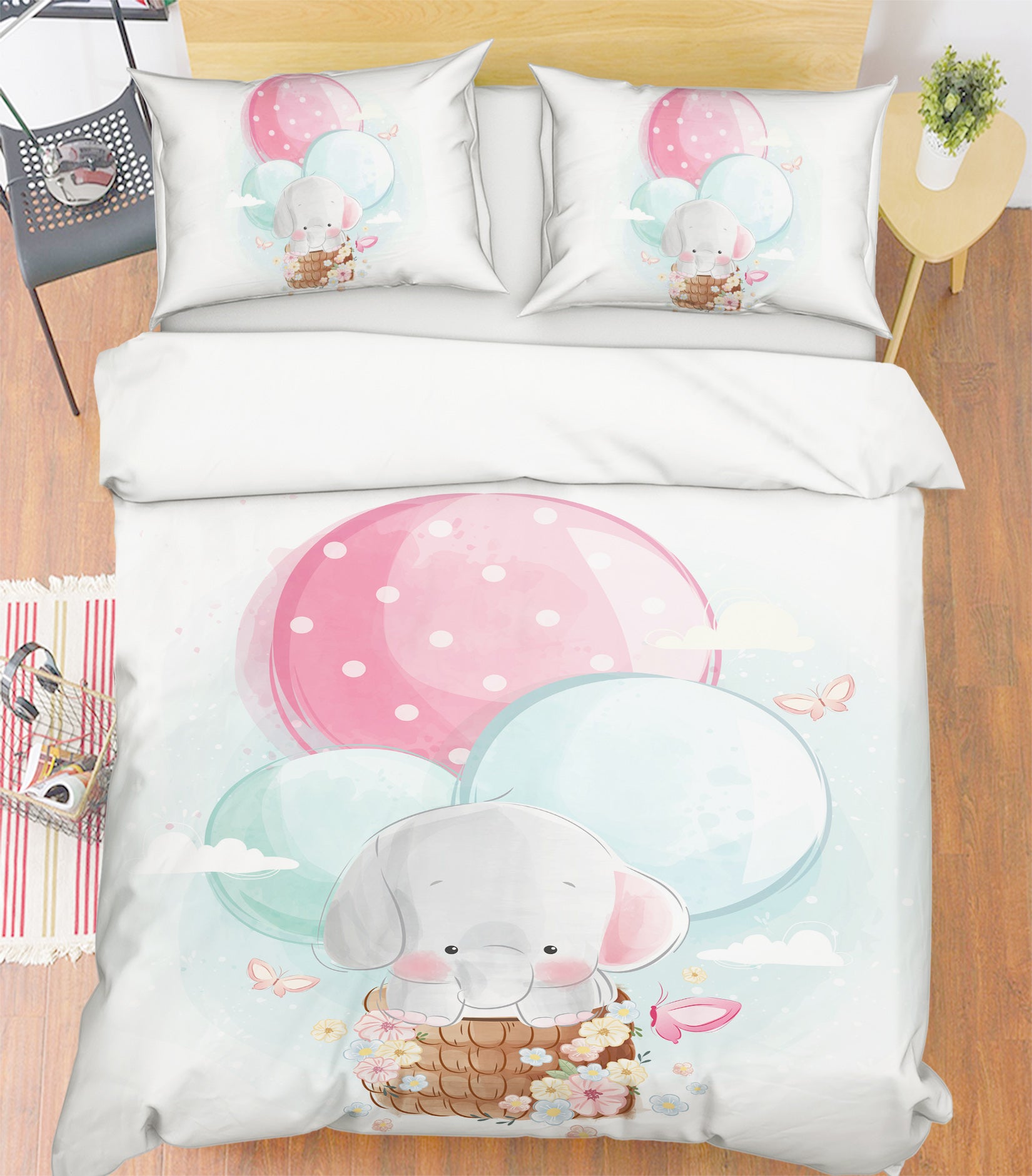 3D Balloon Elephant 64013 Bed Pillowcases Quilt