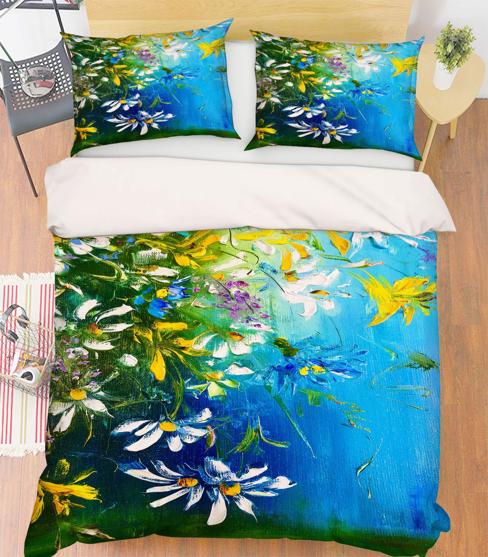 3D Daisy Leaves 445 Skromova Marina Bedding Bed Pillowcases Quilt