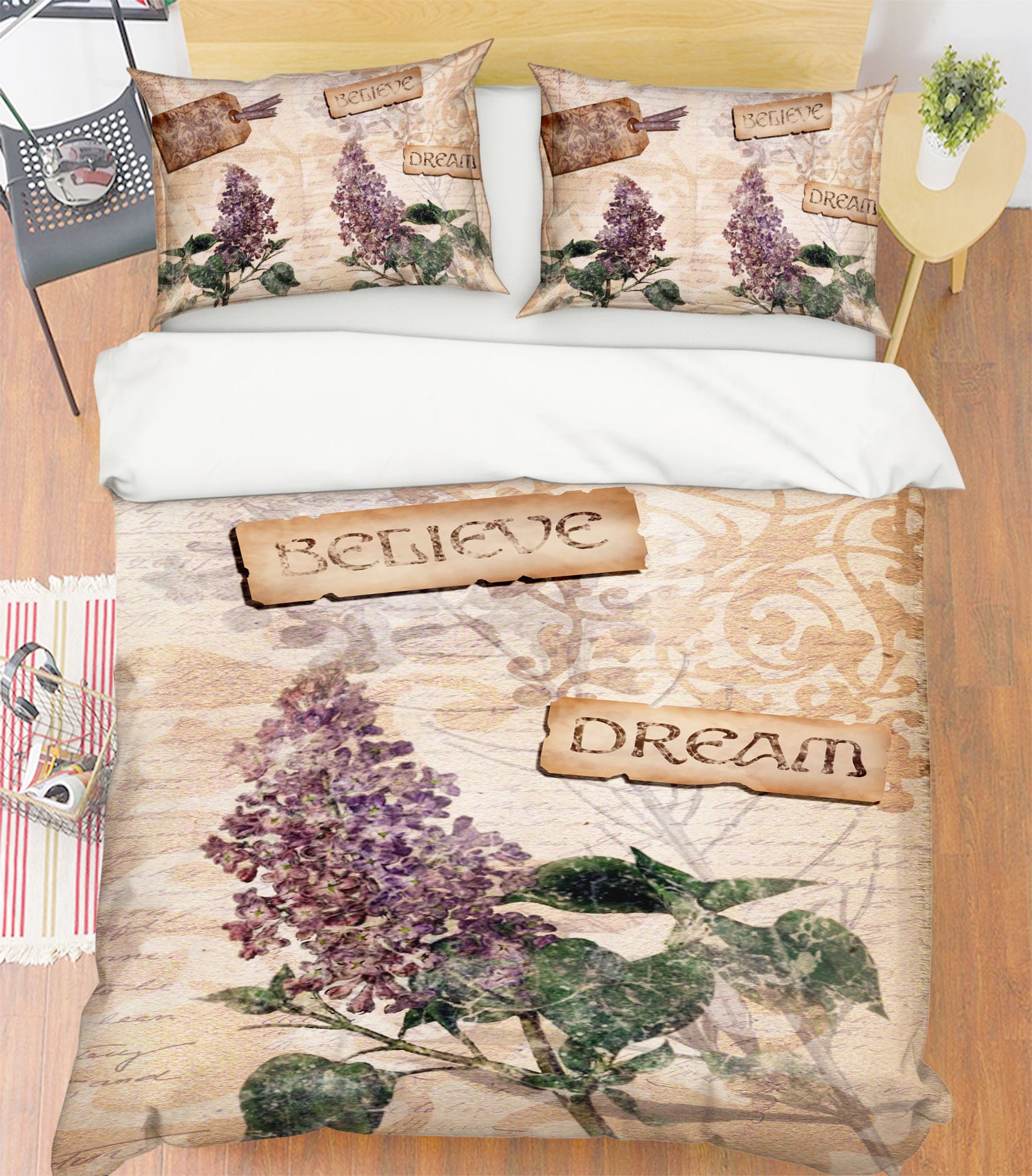 3D Lavender Leaves 8848 Brigid Ashwood Bedding Bed Pillowcases Quilt Cover Duvet Cover