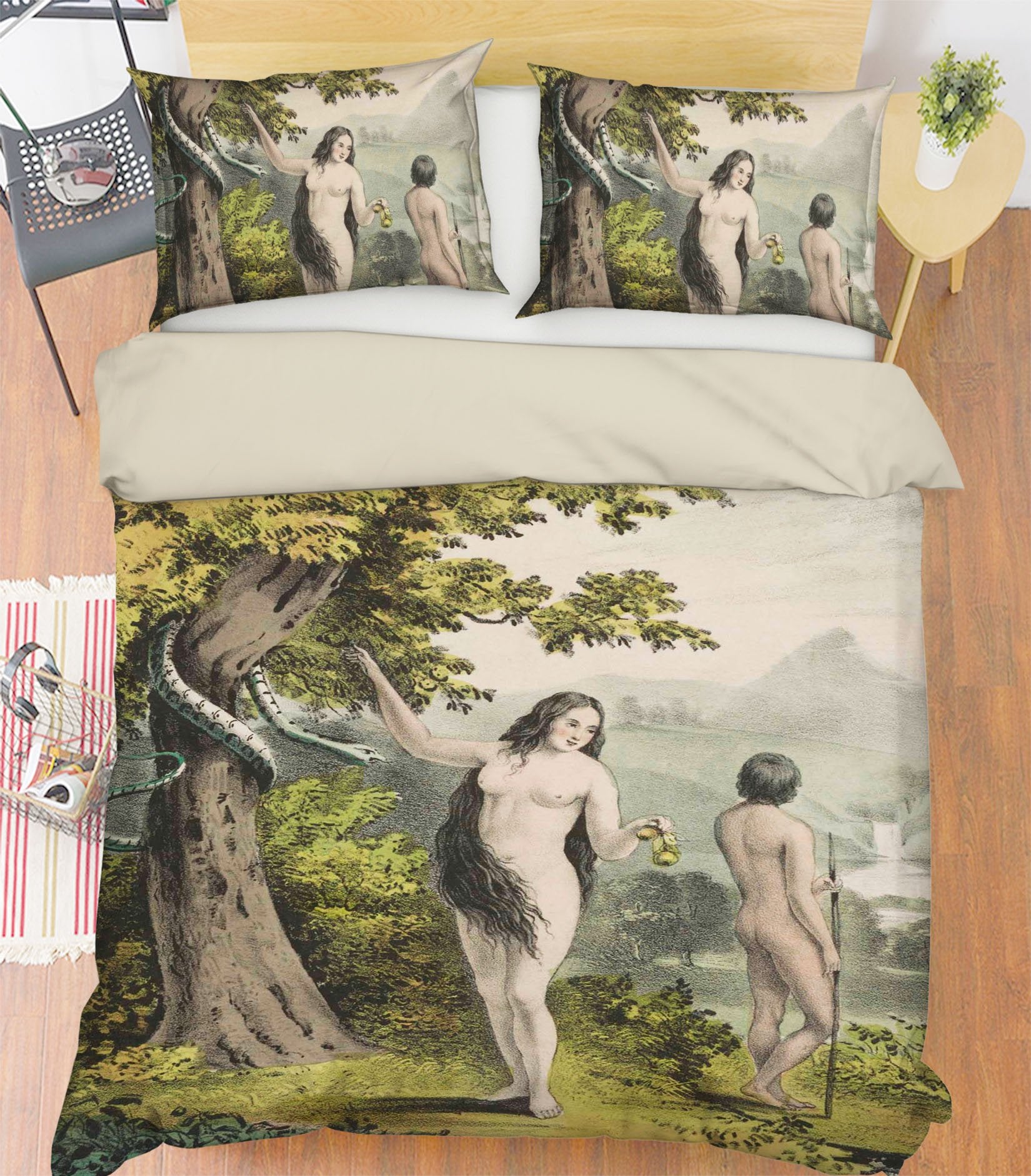 3D Adam Eve 2018 Andrea haase Bedding Bed Pillowcases Quilt Quiet Covers AJ Creativity Home 