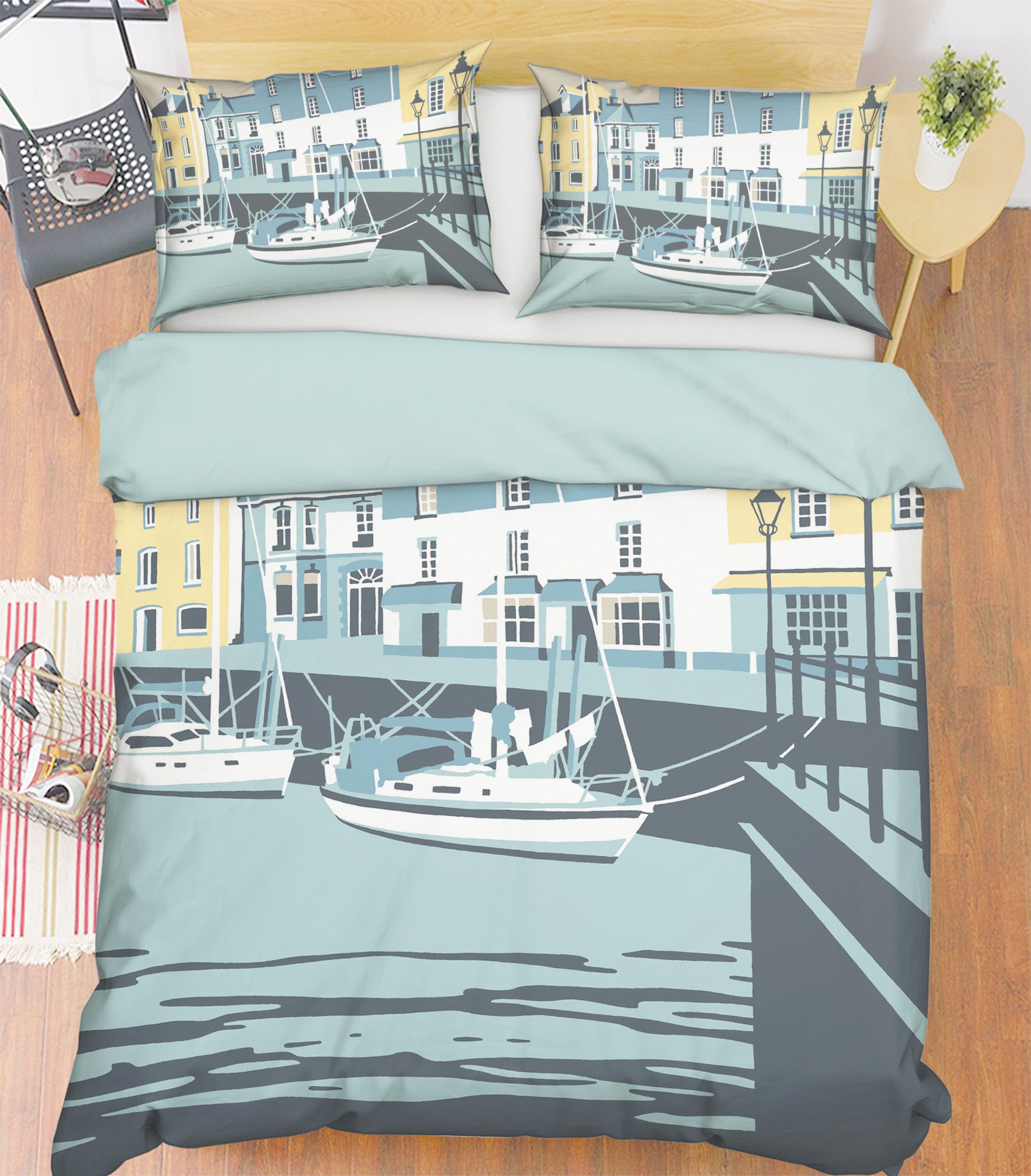 3D Padstow  2035 Steve Read Bedding Bed Pillowcases Quilt