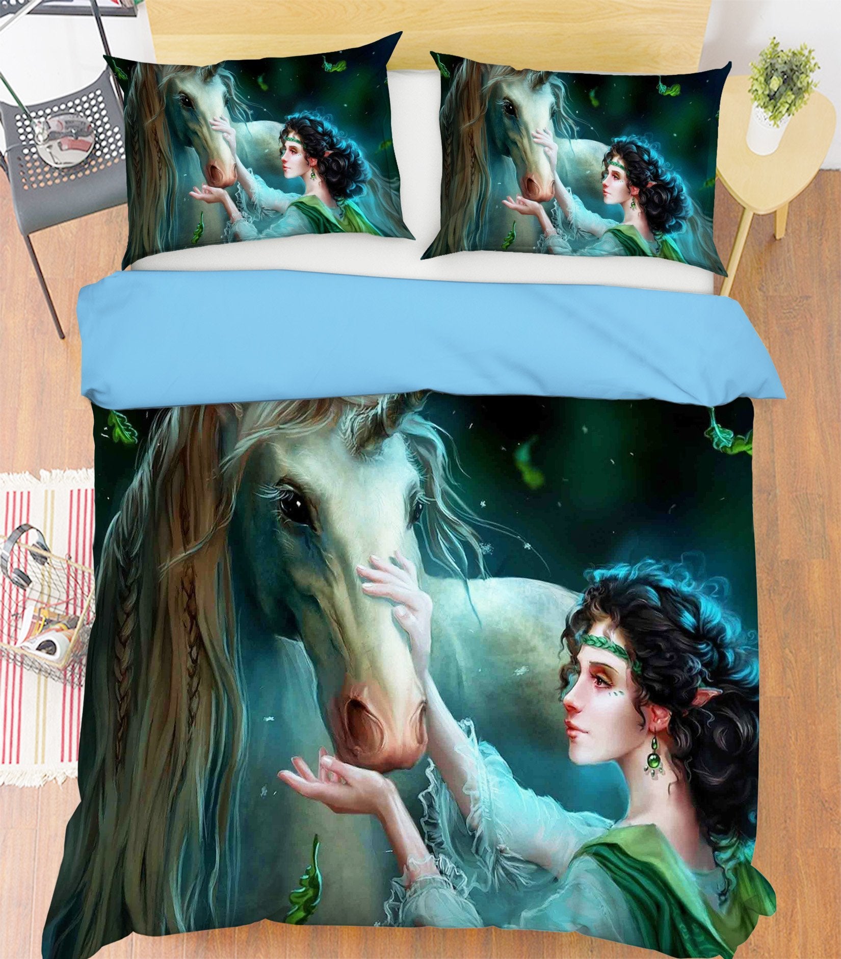 3D Stroke Unicorn 025 Bed Pillowcases Quilt Wallpaper AJ Wallpaper 