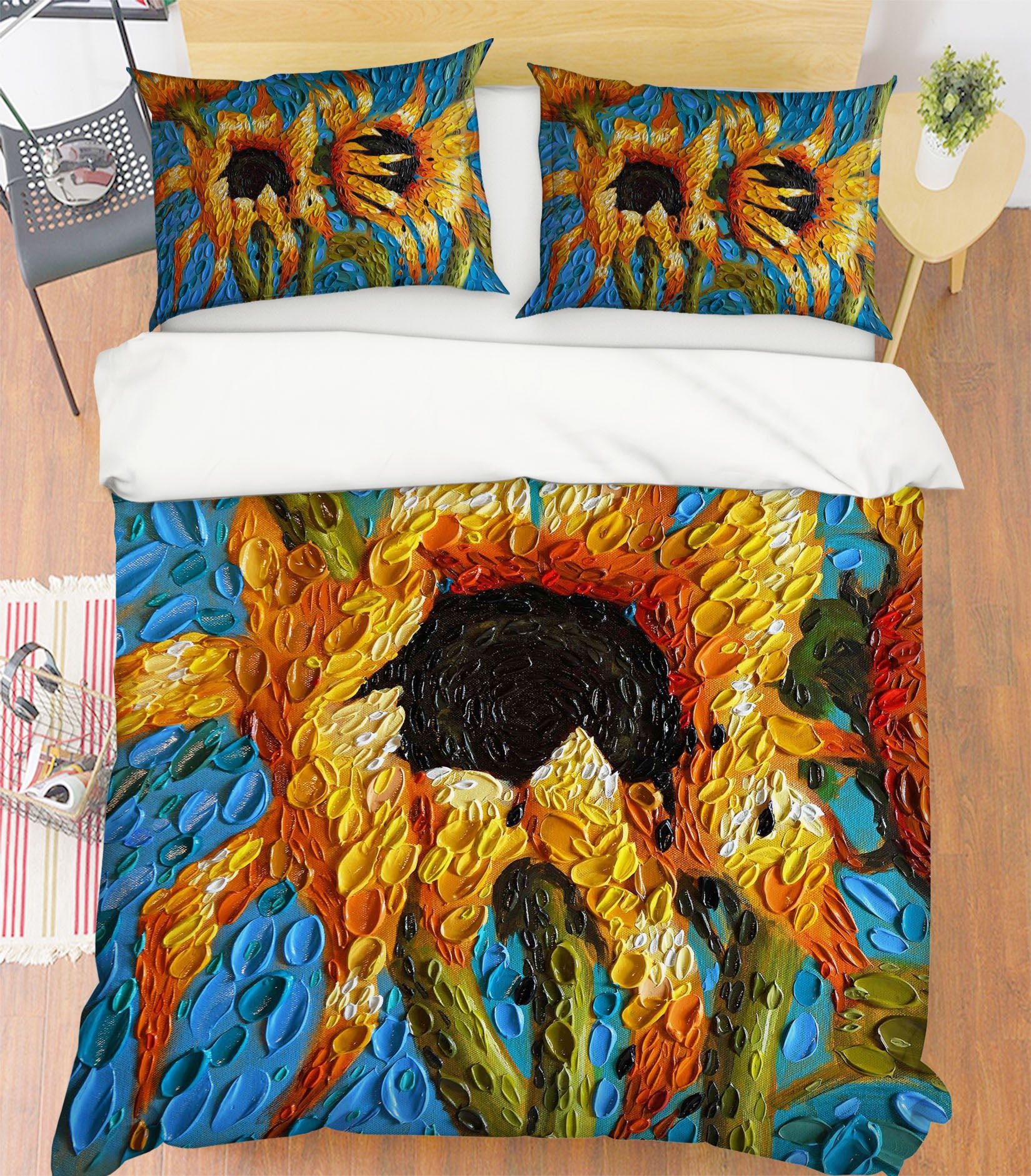 3D Sunflower 2127 Dena Tollefson bedding Bed Pillowcases Quilt