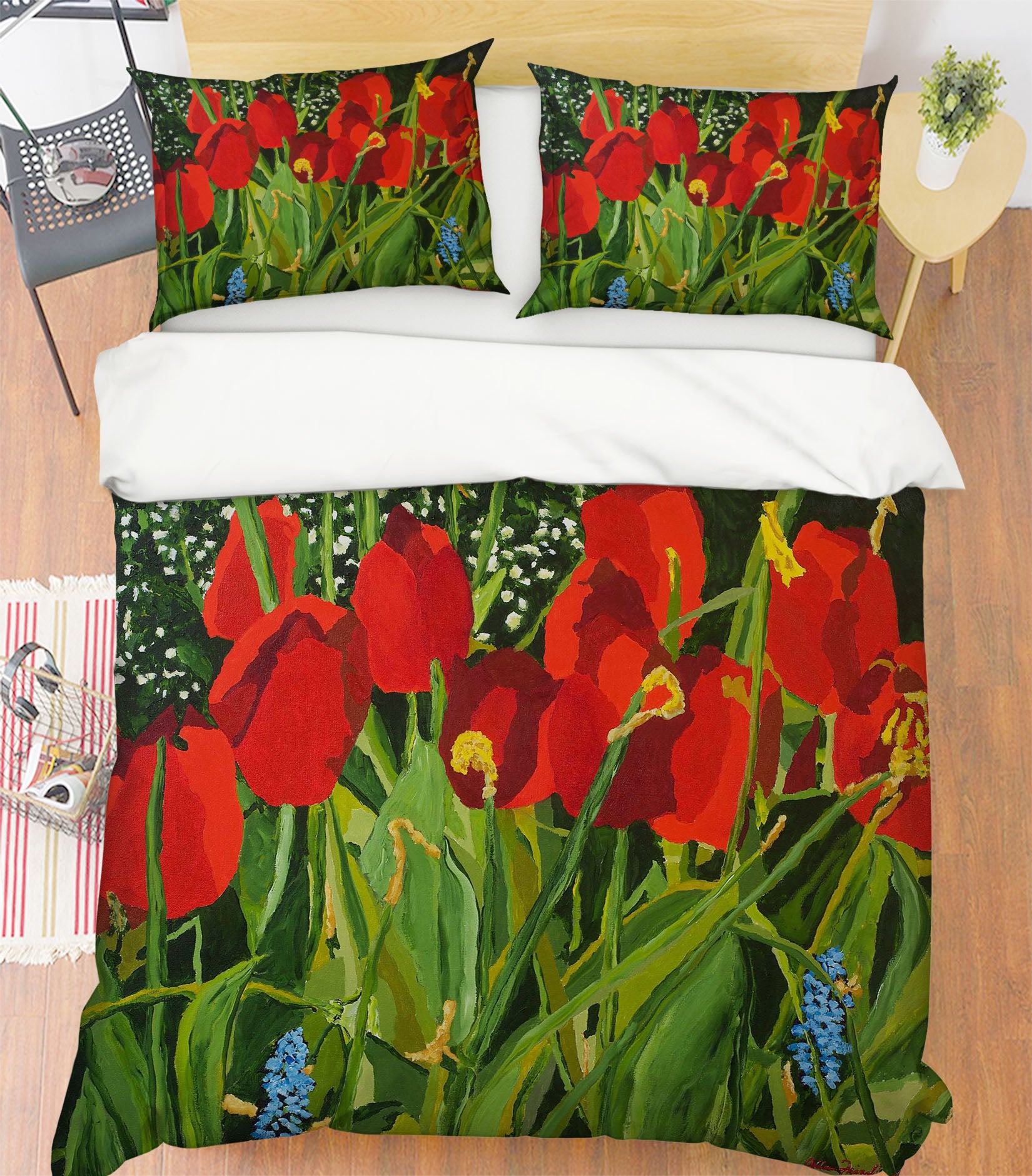 3D Red Flower Growing 1037 Allan P. Friedlander Bedding Bed Pillowcases Quilt