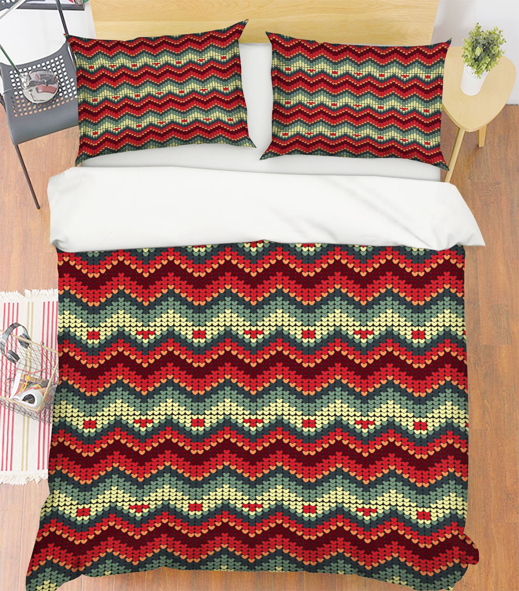 3D Wave Pattern 31112 Christmas Quilt Duvet Cover Xmas Bed Pillowcases