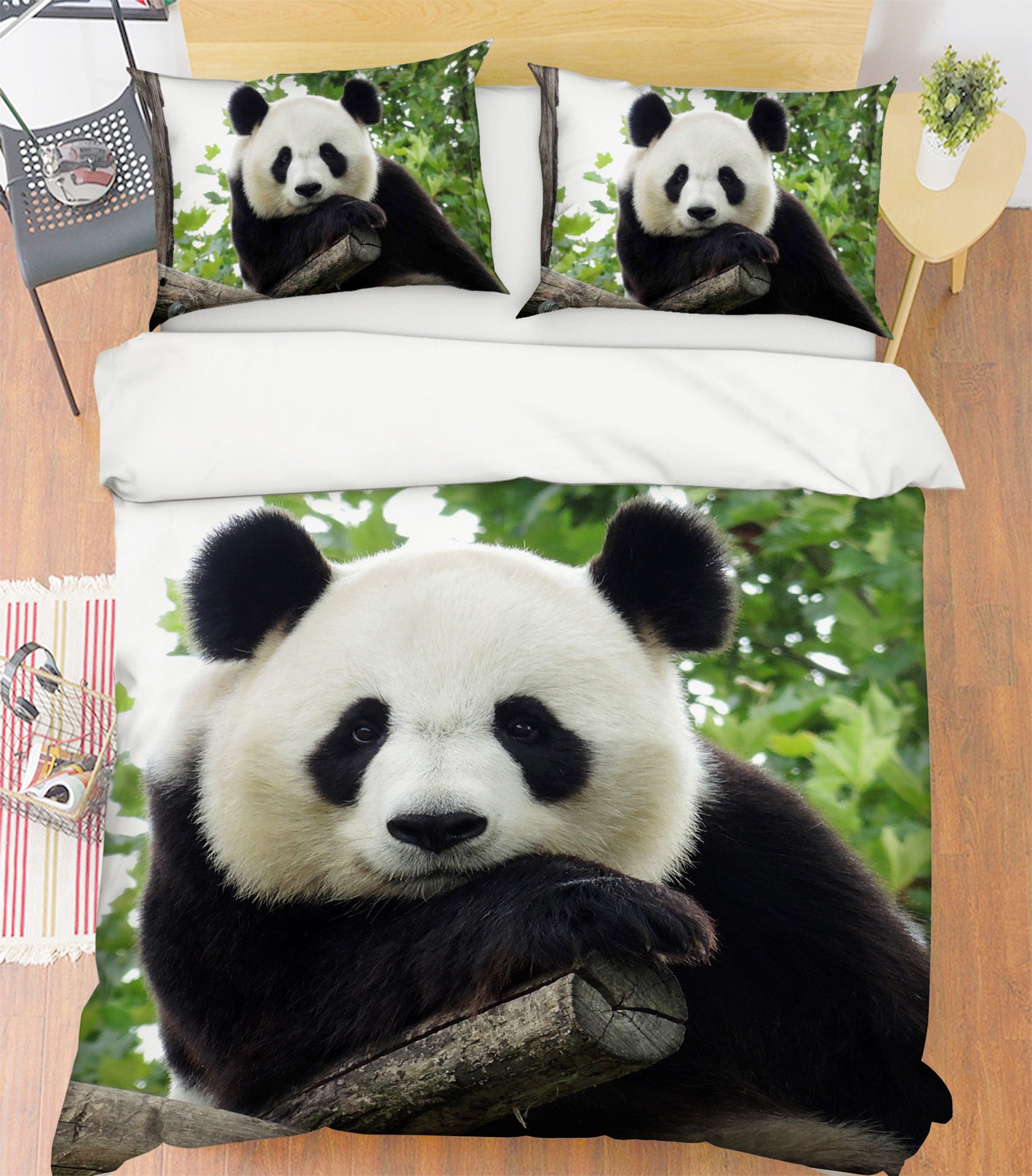 3D Panda Tree 127 Bed Pillowcases Quilt