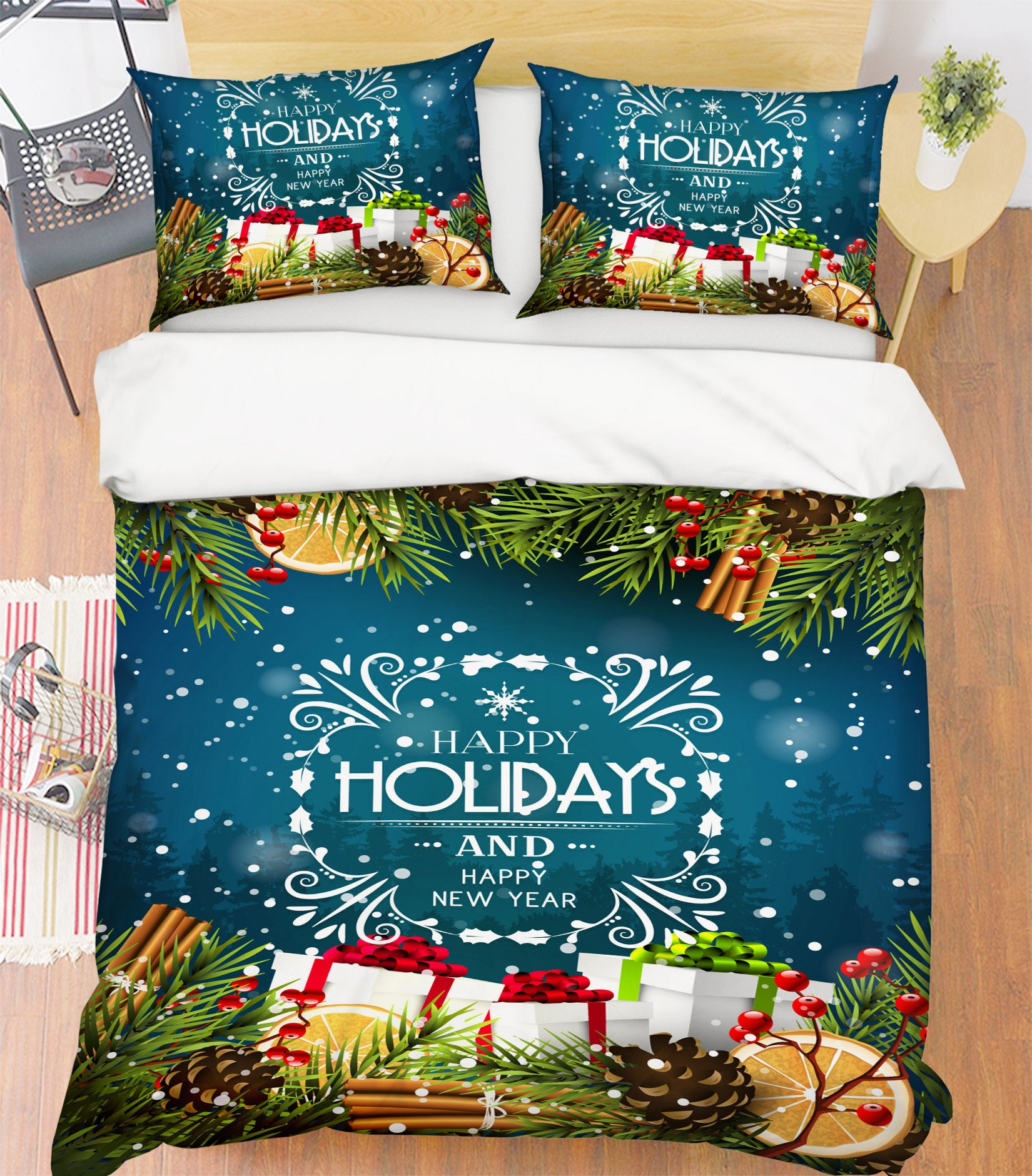 3D Gift 52259 Christmas Quilt Duvet Cover Xmas Bed Pillowcases