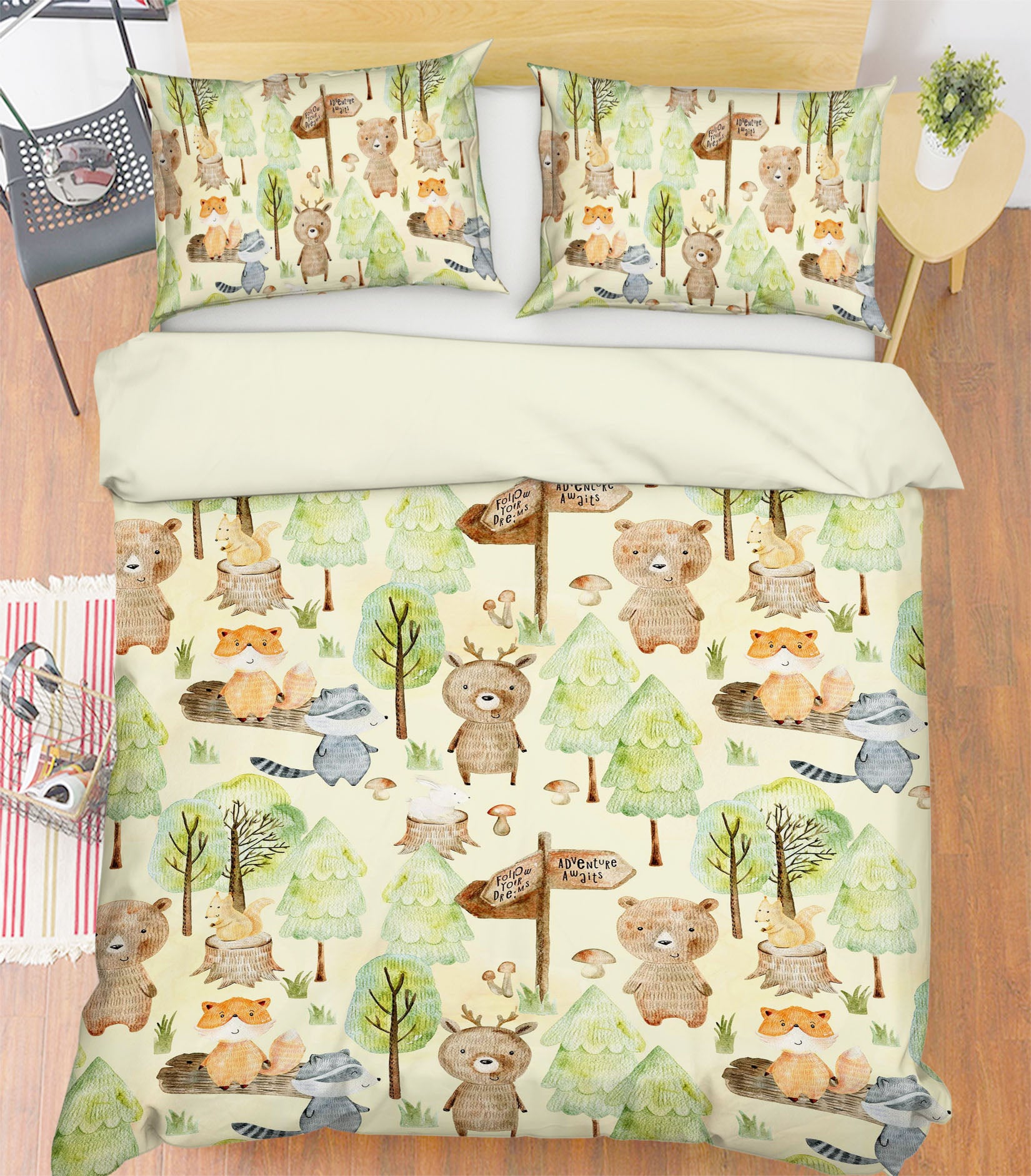 3D Fox Squirrel Tree 235 Uta Naumann Bedding Bed Pillowcases Quilt