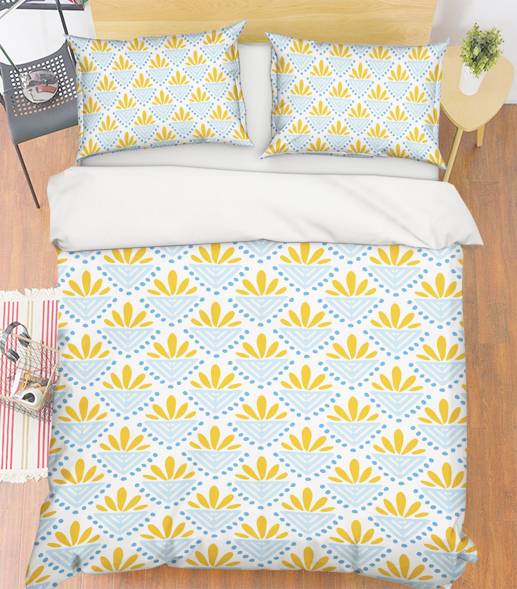 3D Yellow Blue Pattern 10998 Kashmira Jayaprakash Bedding Bed Pillowcases Quilt