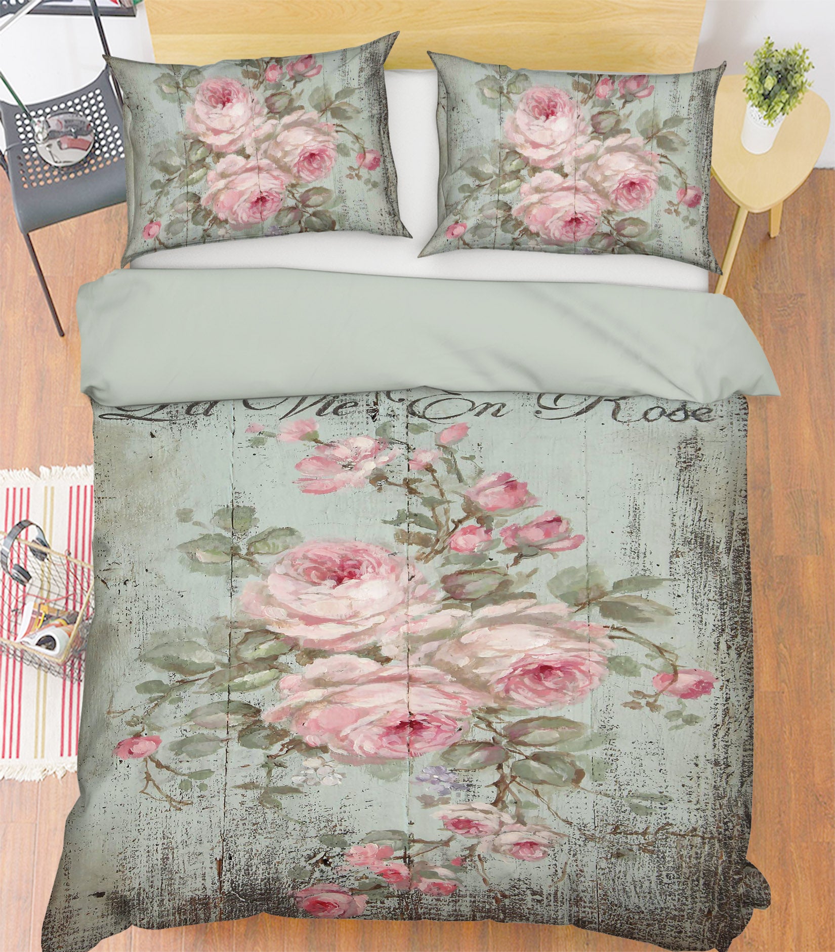 3D Pink Rose 032 Debi Coules Bedding Bed Pillowcases Quilt