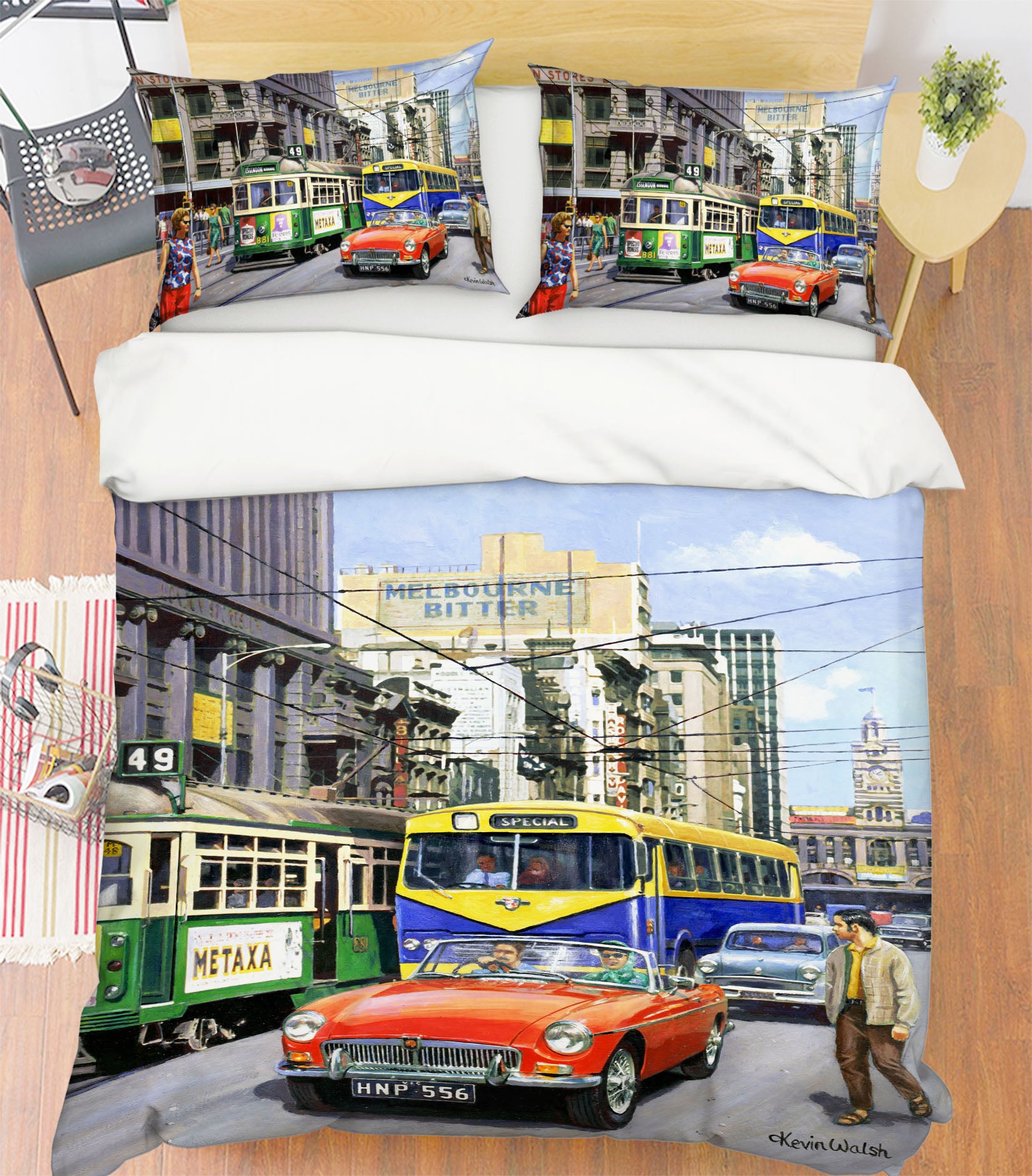 3D Bus Car Street 12536 Kevin Walsh Bedding Bed Pillowcases Quilt