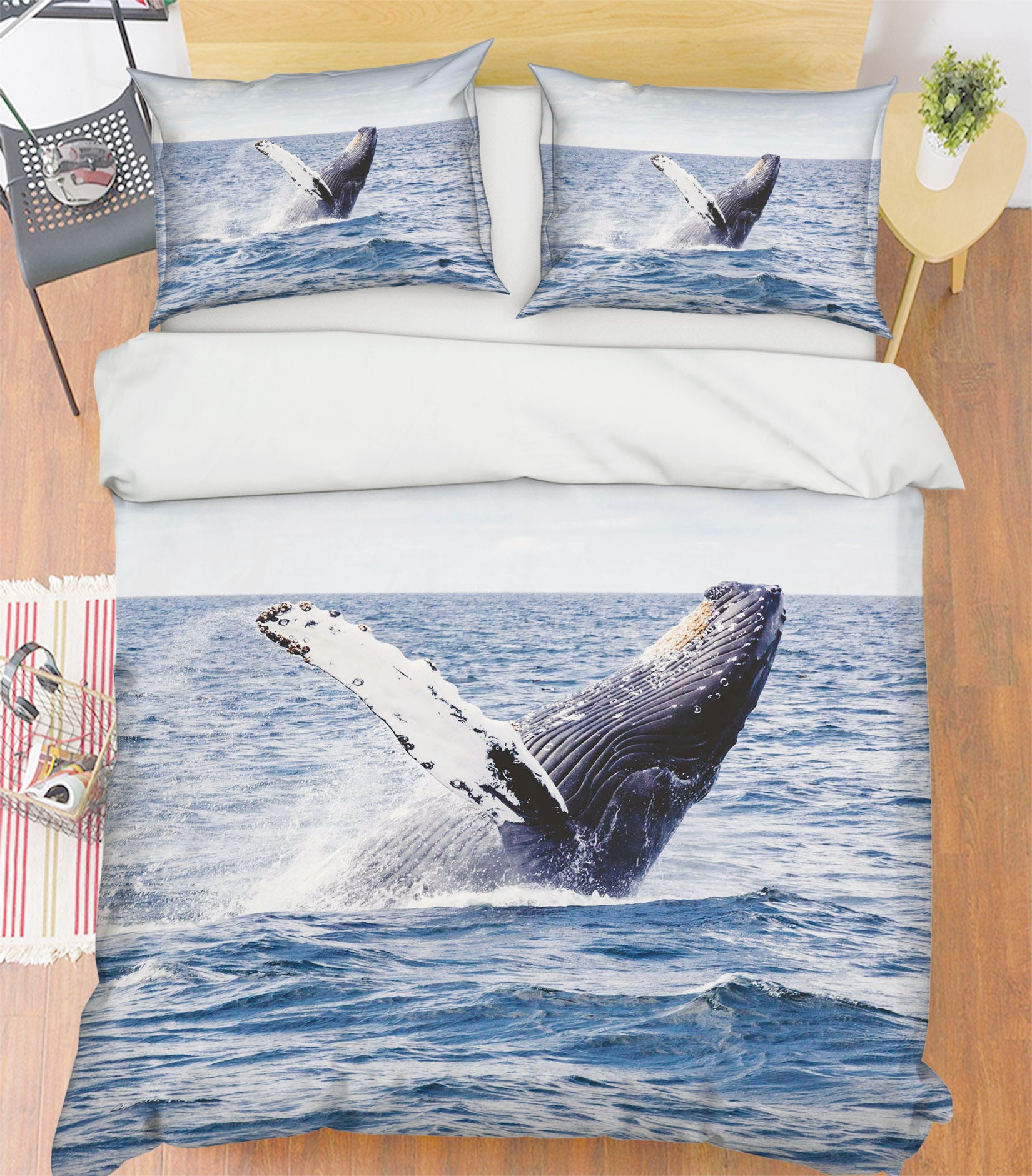 3D Sea Whale 070 Bed Pillowcases Quilt