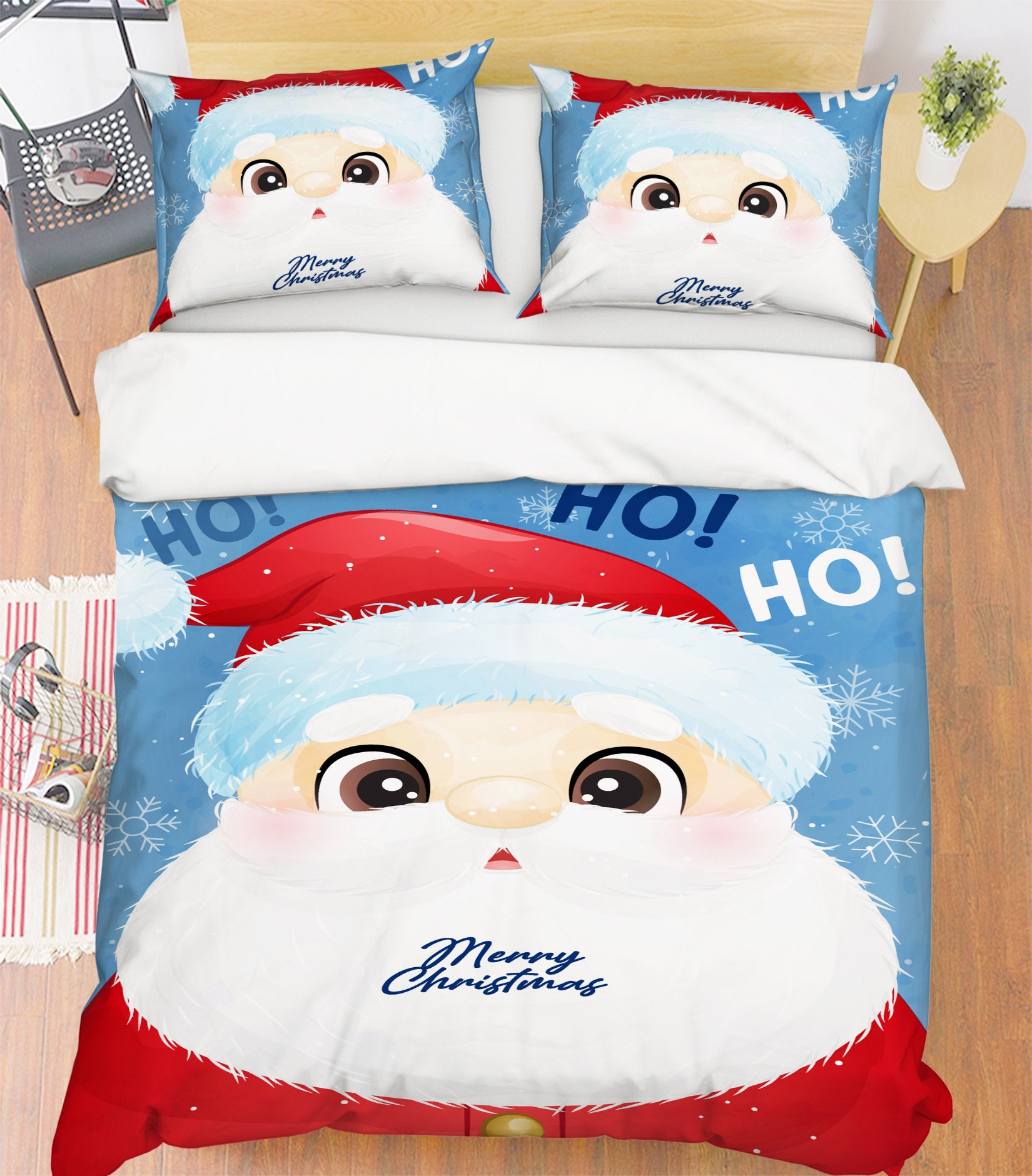 3D Santa Claus 52206 Christmas Quilt Duvet Cover Xmas Bed Pillowcases