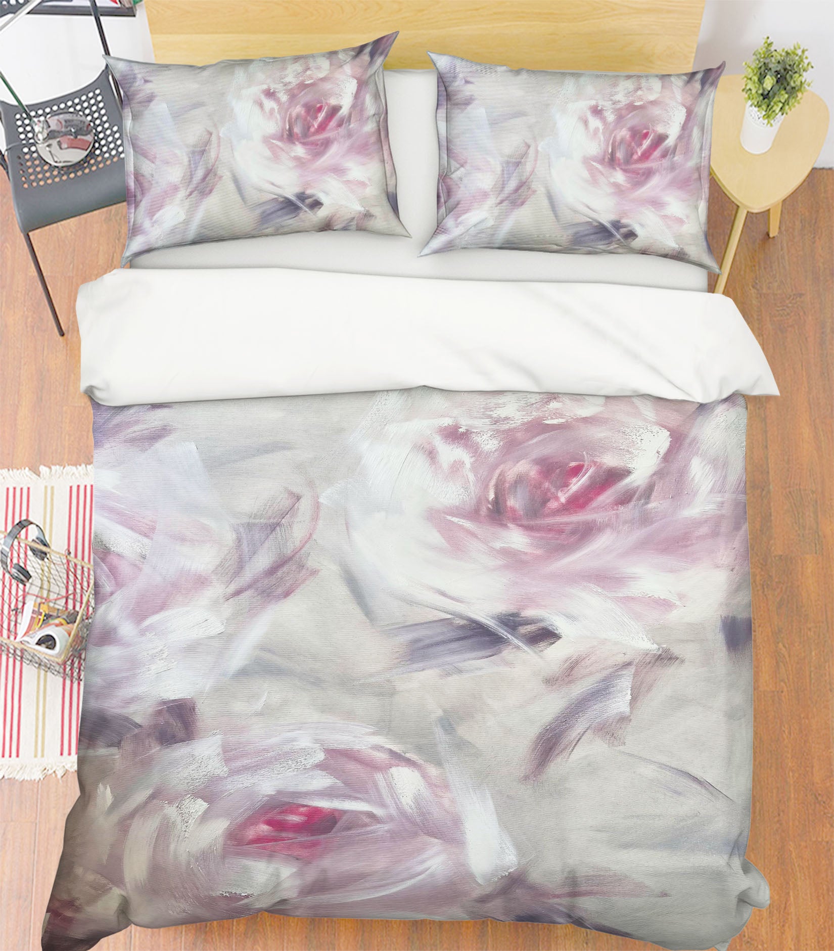 3D Gentle Pink Flower 3143 Skromova Marina Bedding Bed Pillowcases Quilt Cover Duvet Cover