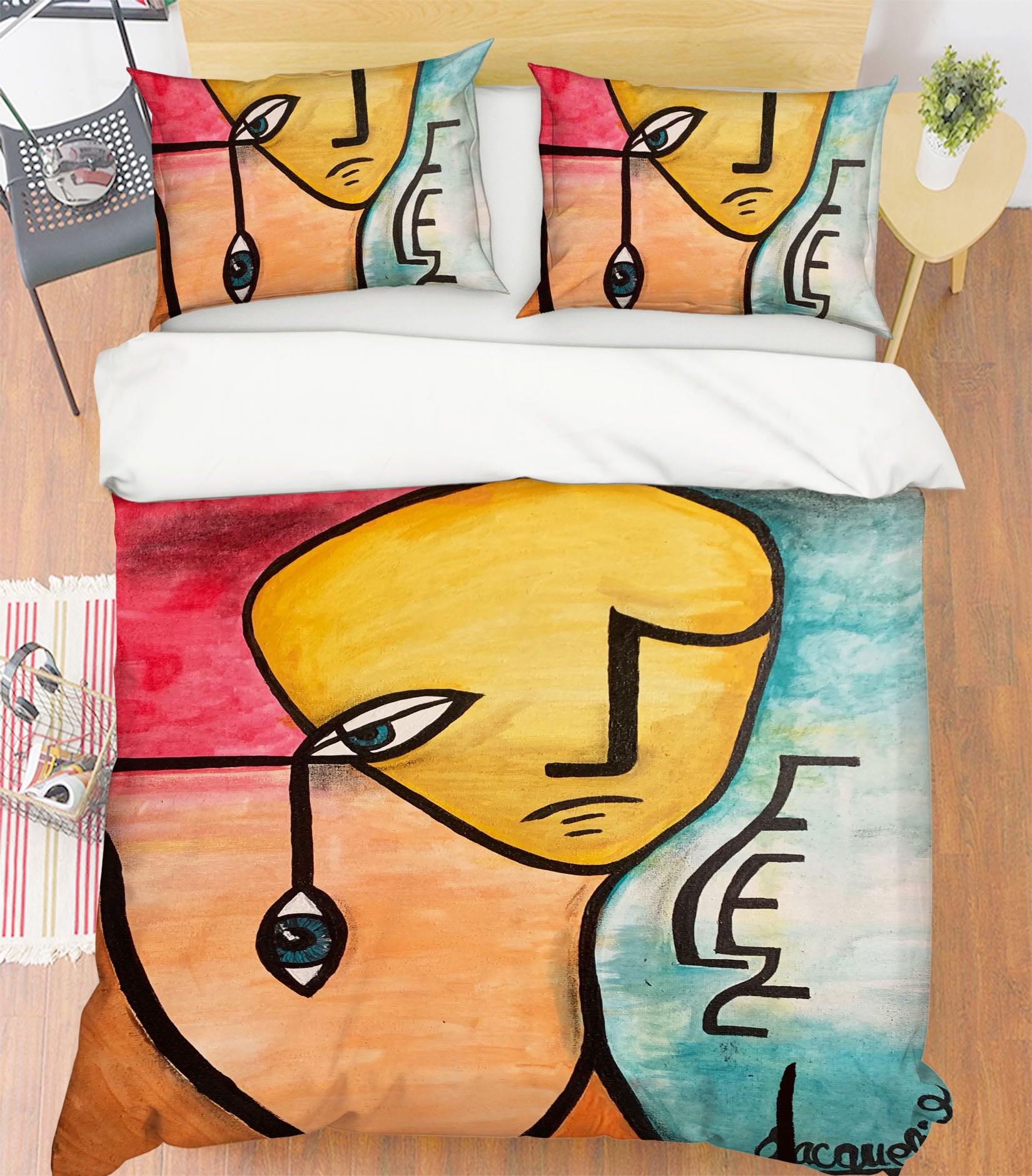 3D Eye Caricature 3032 Jacqueline Reynoso Bedding Bed Pillowcases Quilt Cover Duvet Cover