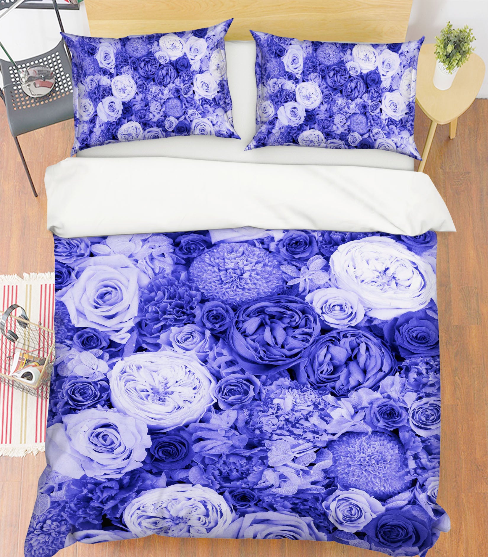 3D Purple Rose 2001 Noirblanc777 Bedding Bed Pillowcases Quilt