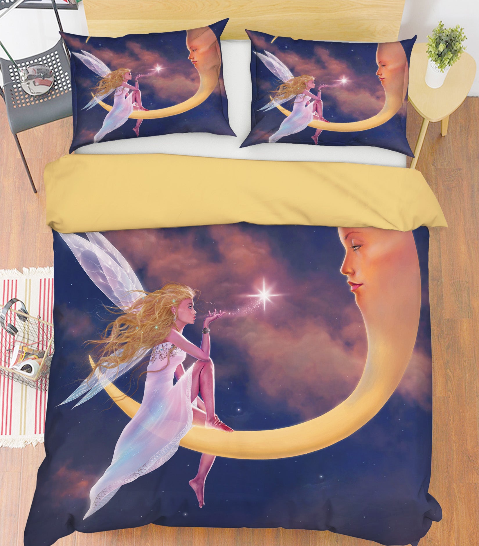 3D Star Kiss 083 Bed Pillowcases Quilt Exclusive Designer Vincent