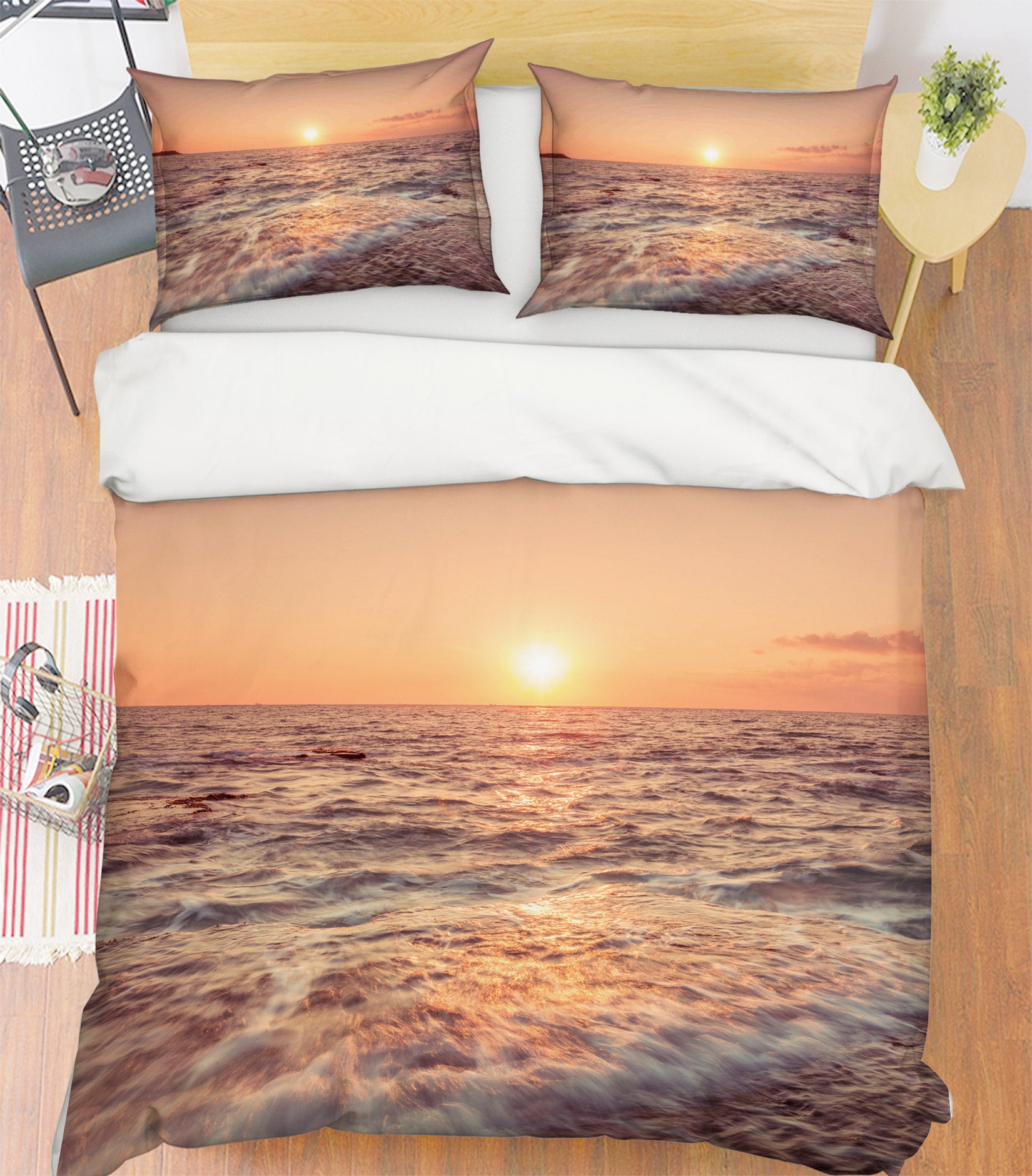 3D Sunset Waves 1044 Assaf Frank Bedding Bed Pillowcases Quilt