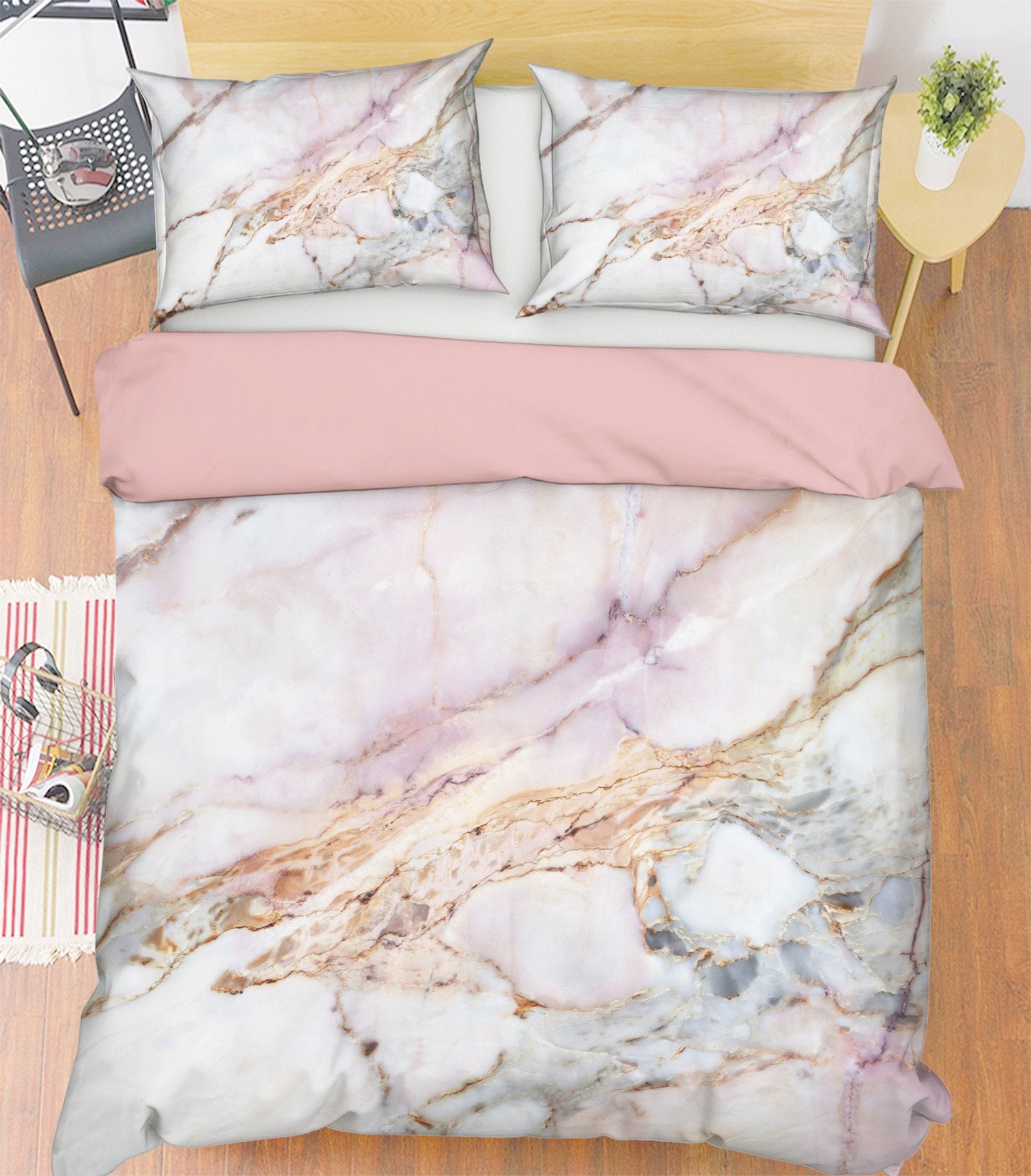3D Powder Stone Pattern 021 Bed Pillowcases Quilt Wallpaper AJ Wallpaper 