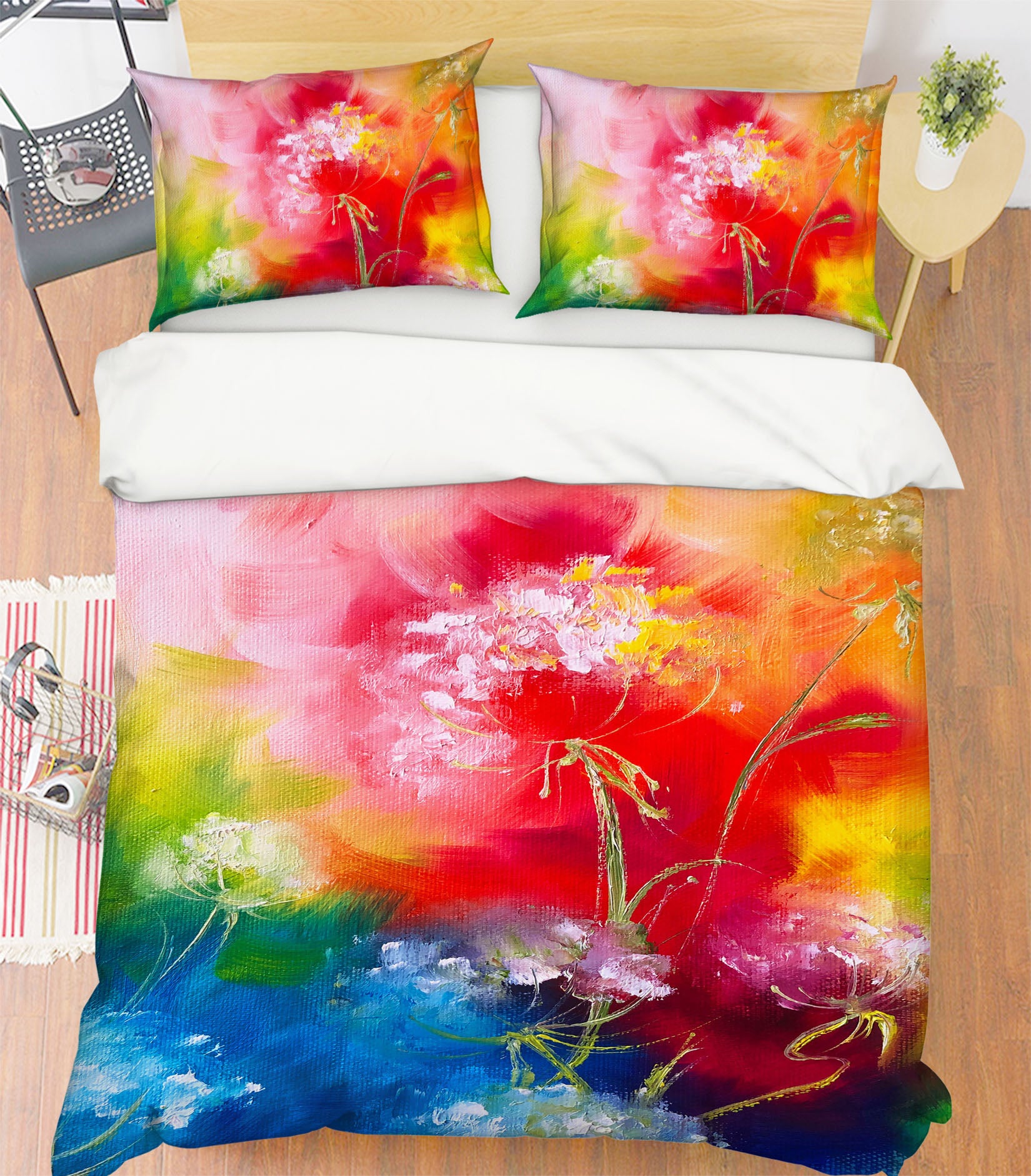 3D Bright Red Flower 623 Skromova Marina Bedding Bed Pillowcases Quilt