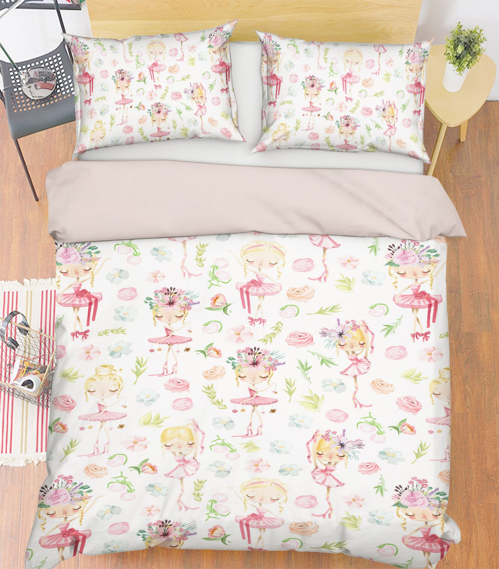 3D Cute Girl Rose 217 Uta Naumann Bedding Bed Pillowcases Quilt