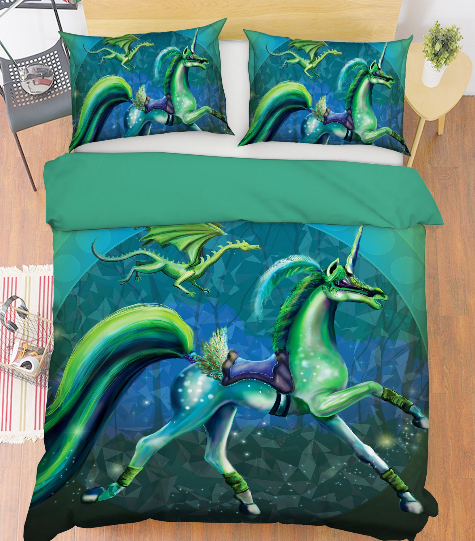 3D Walking Unicorn 122 Rose Catherine Khan Bedding Bed Pillowcases Quilt