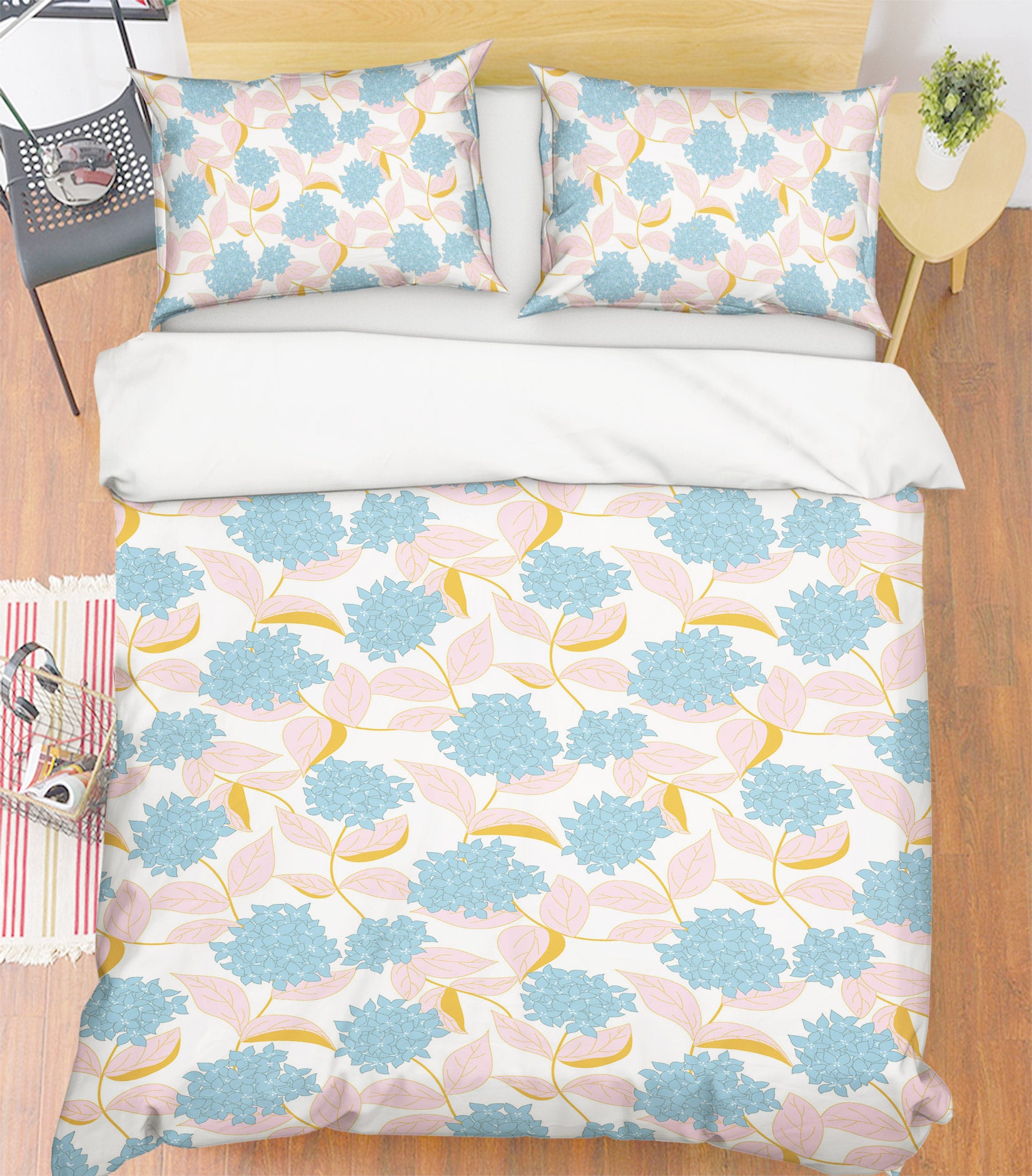 3D Blue Flowers Pink Leaves 109126 Kashmira Jayaprakash Bedding Bed Pillowcases Quilt