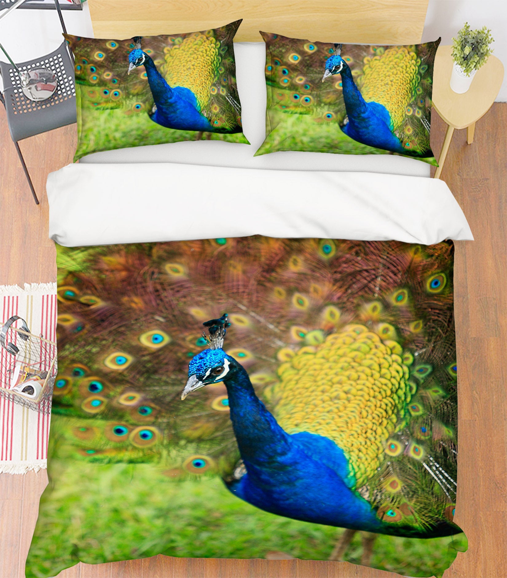 3D Peacock 62190 Kathy Barefield Bedding Bed Pillowcases Quilt