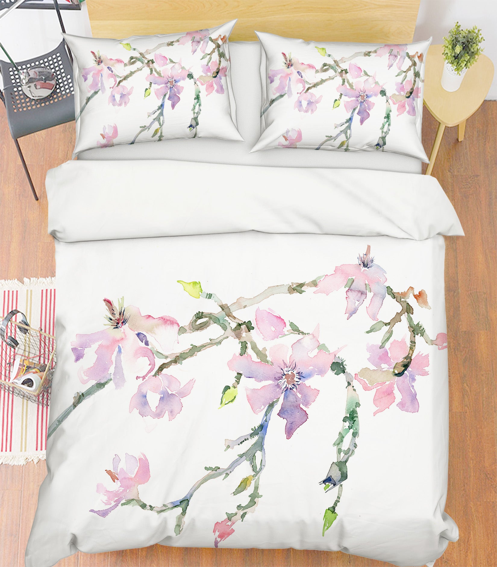3D Peach Blossom 2006 Anne Farrall Doyle Bedding Bed Pillowcases Quilt