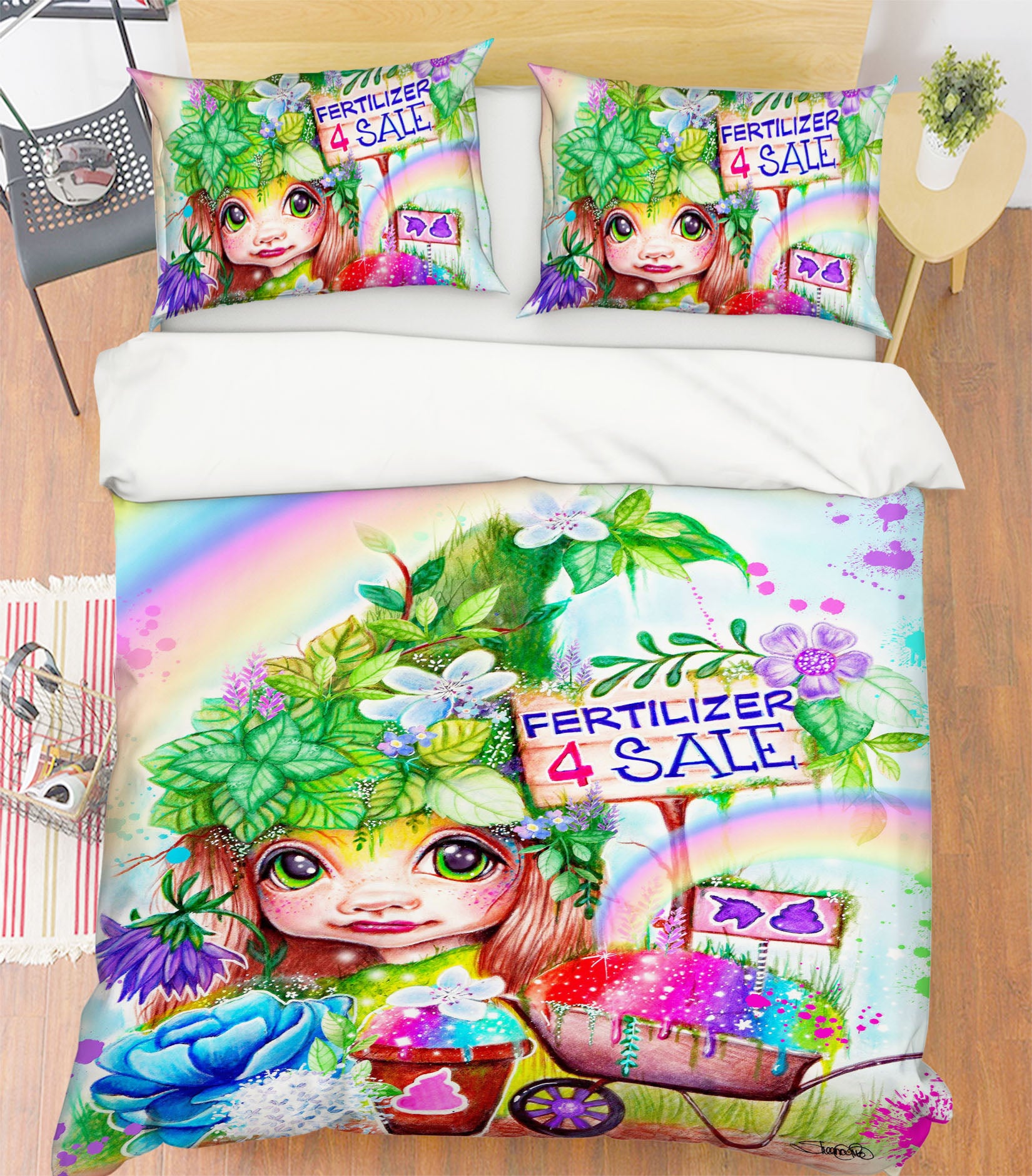 3D Rainbow Girl 8623 Sheena Pike Bedding Bed Pillowcases Quilt Cover Duvet Cover