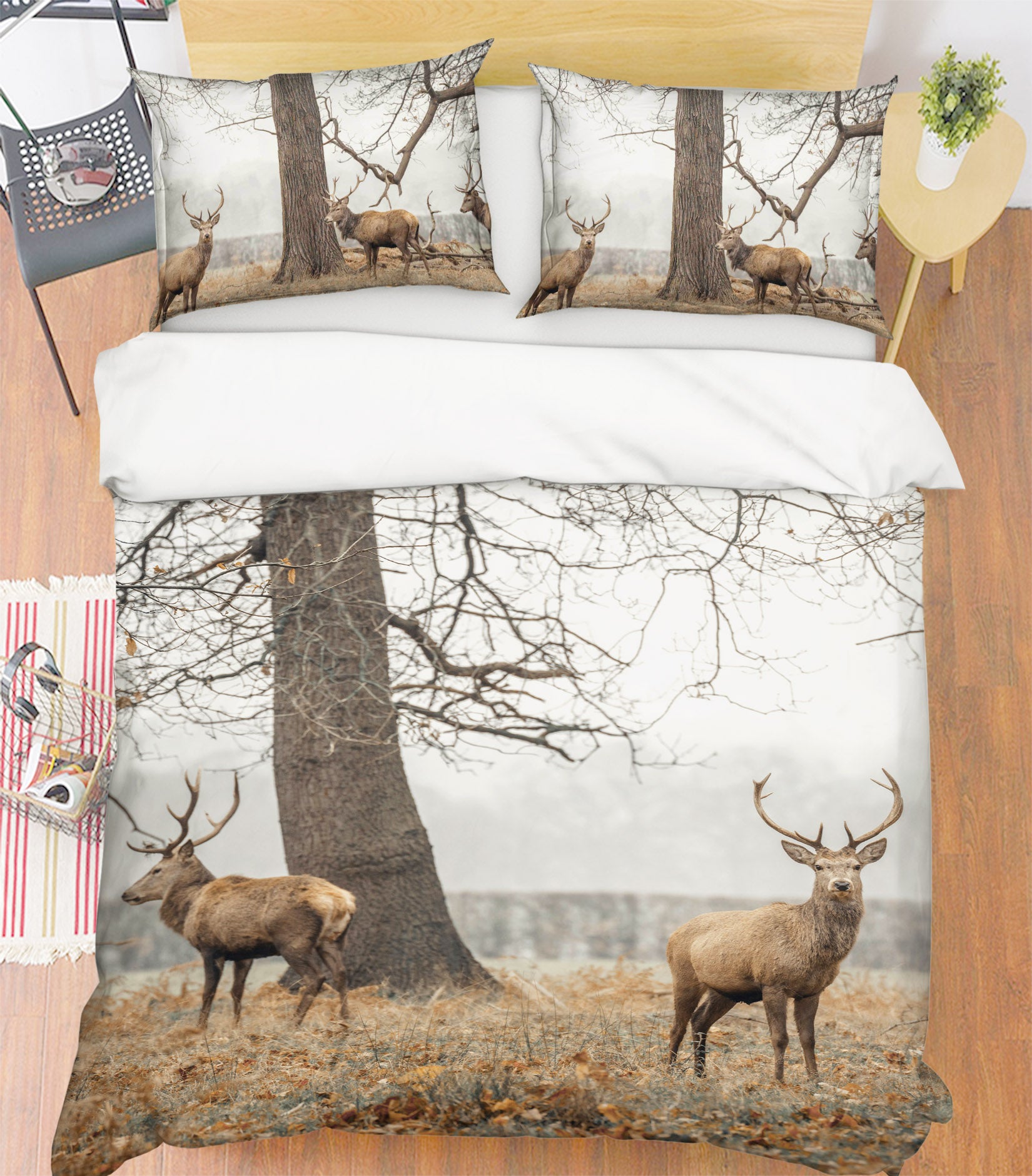 3D Tree Deer 85152 Assaf Frank Bedding Bed Pillowcases Quilt