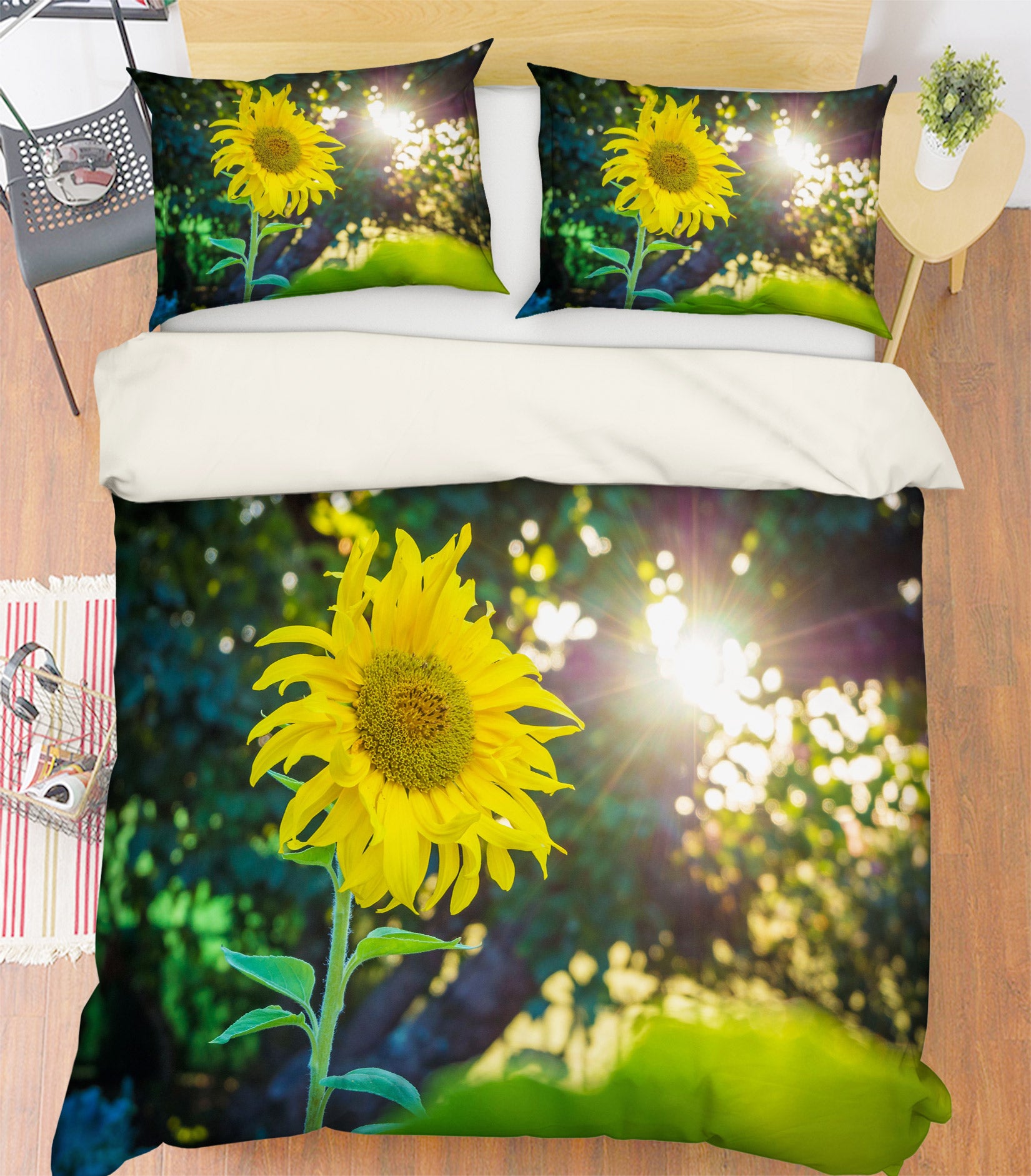 3D Sunflower 67147 Bed Pillowcases Quilt