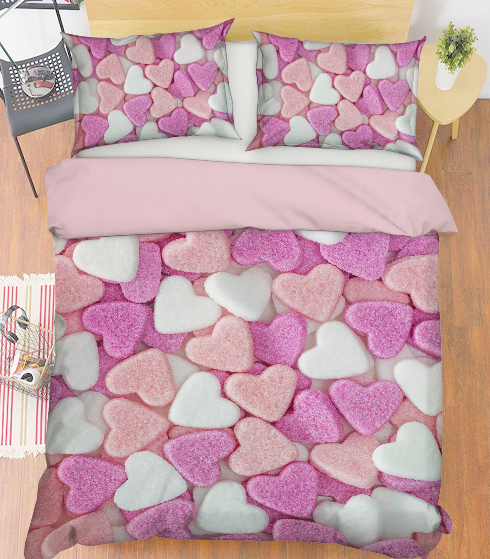 3D Sugar Hearts 1033 Assaf Frank Bedding Bed Pillowcases Quilt