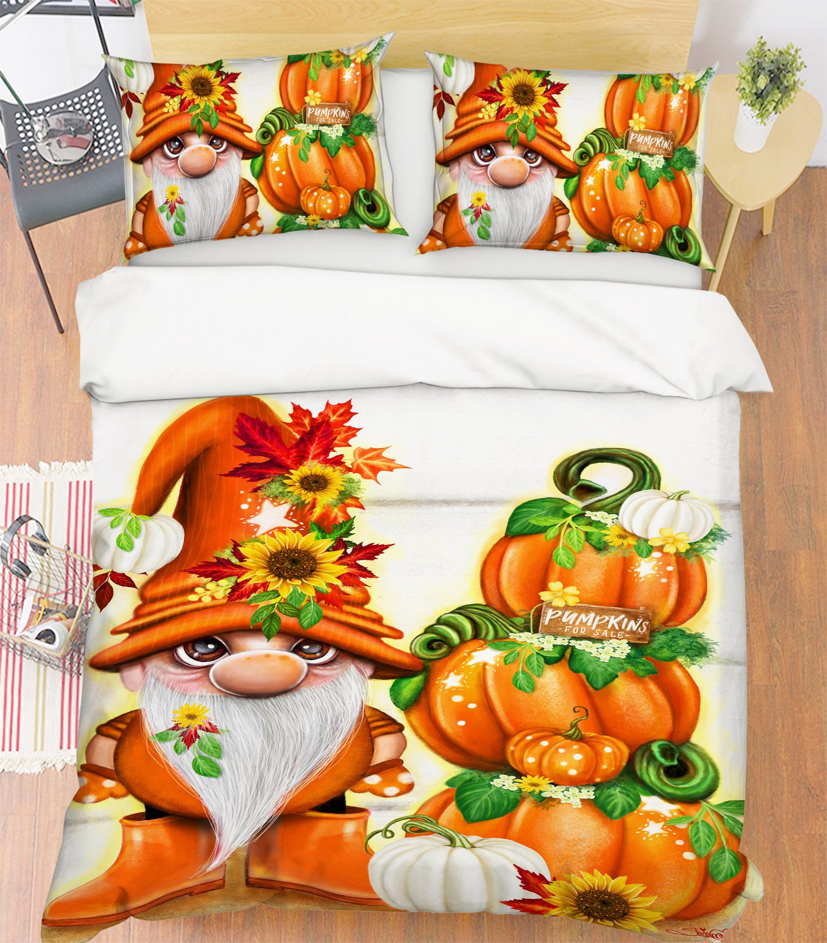 3D Pumpkin Sunflower 8593 Sheena Pike Bedding Bed Pillowcases Quilt Cover Duvet Cover