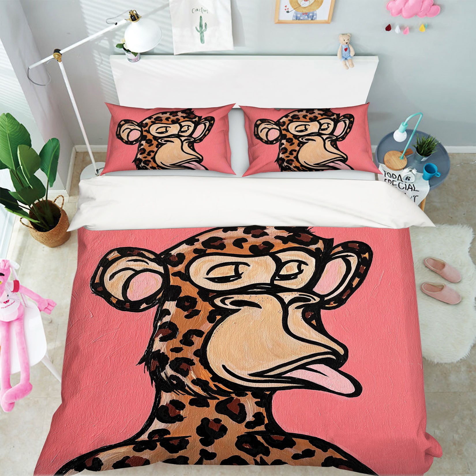 3D Giraffe Monkey 3031 Jacqueline Reynoso Bedding Bed Pillowcases Quilt Cover Duvet Cover